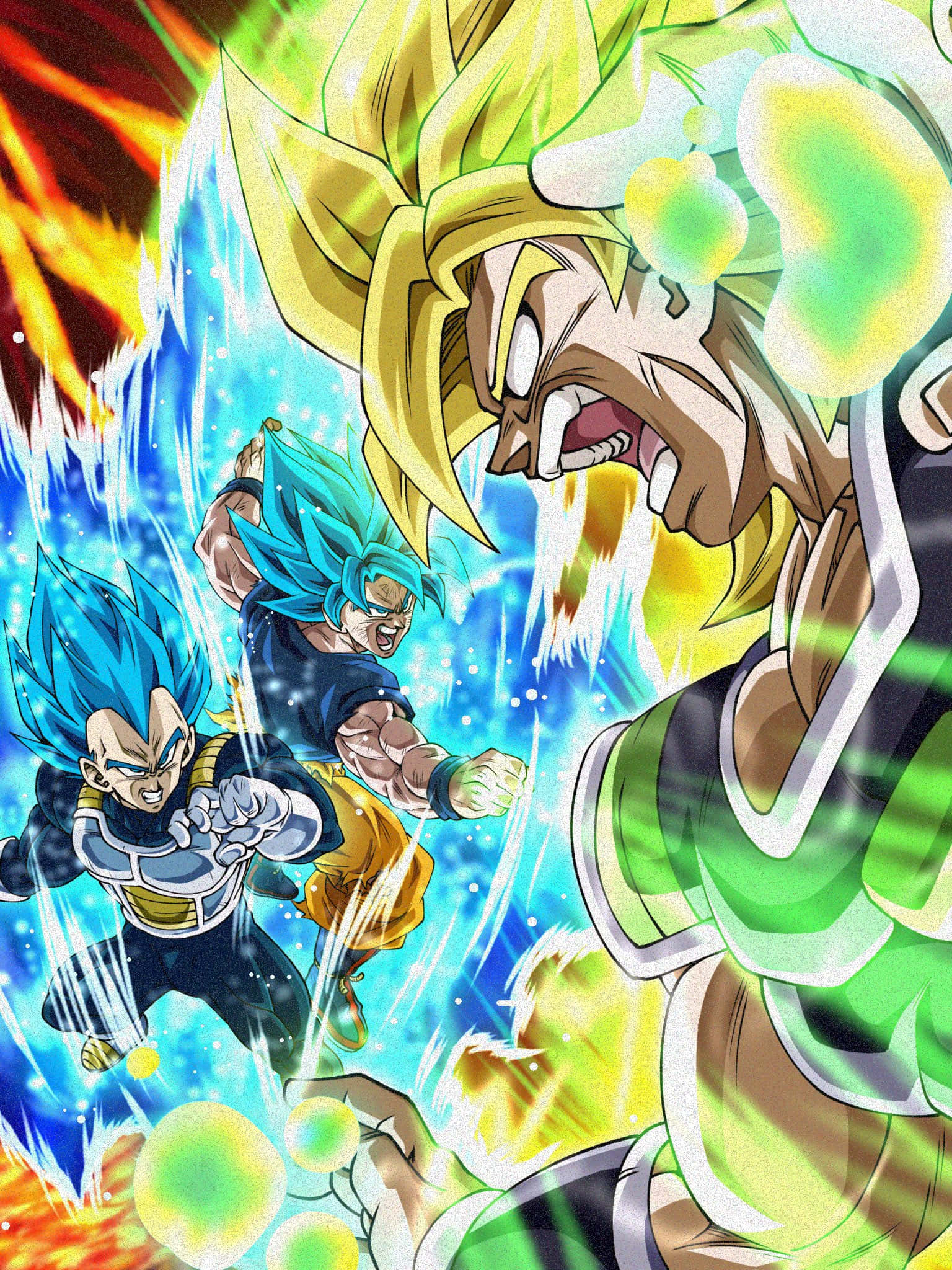 Vegeta, Broly, blue-haired Saiyan warriors, Full HD Phone Wallpaper
