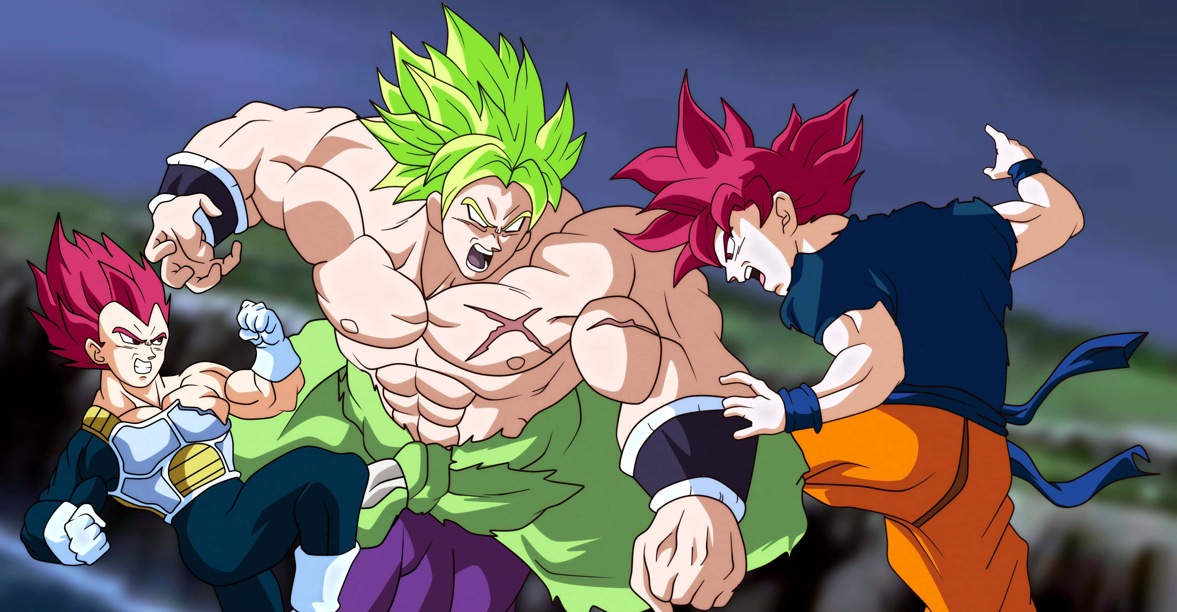 Vegeta, Broly, green, 4K Desktop Wallpaper