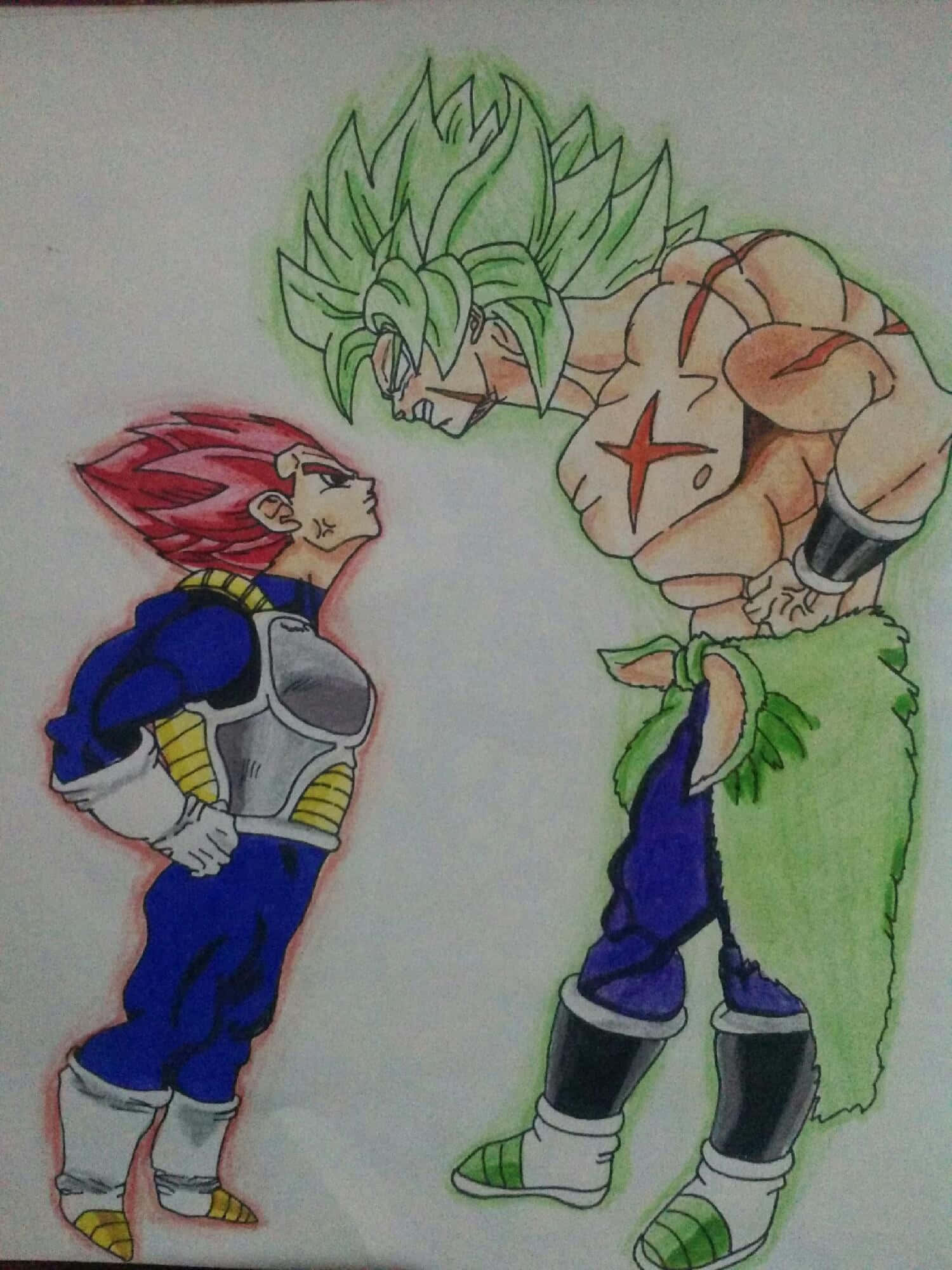 Vegeta, Broly, red hair, Full HD Phone Wallpaper