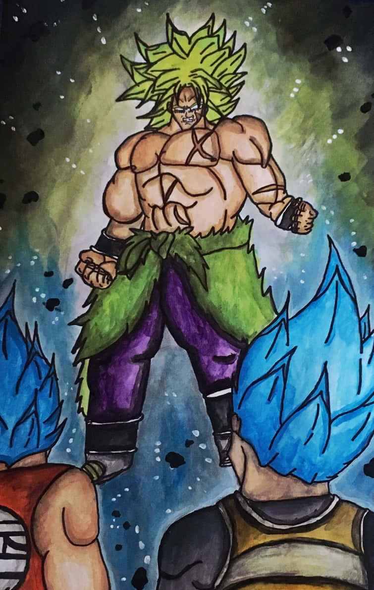 Vegeta, Broly, green-haired warrior, SD Phone Wallpaper