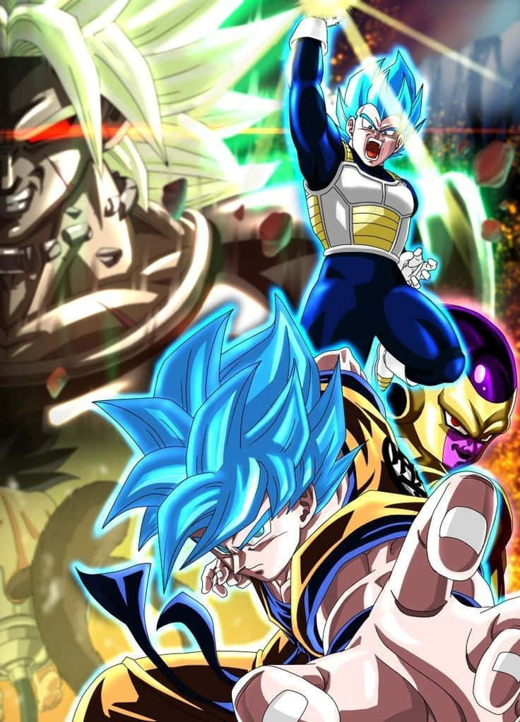 Vegeta, Broly, blue spiky hair, SD Phone Wallpaper