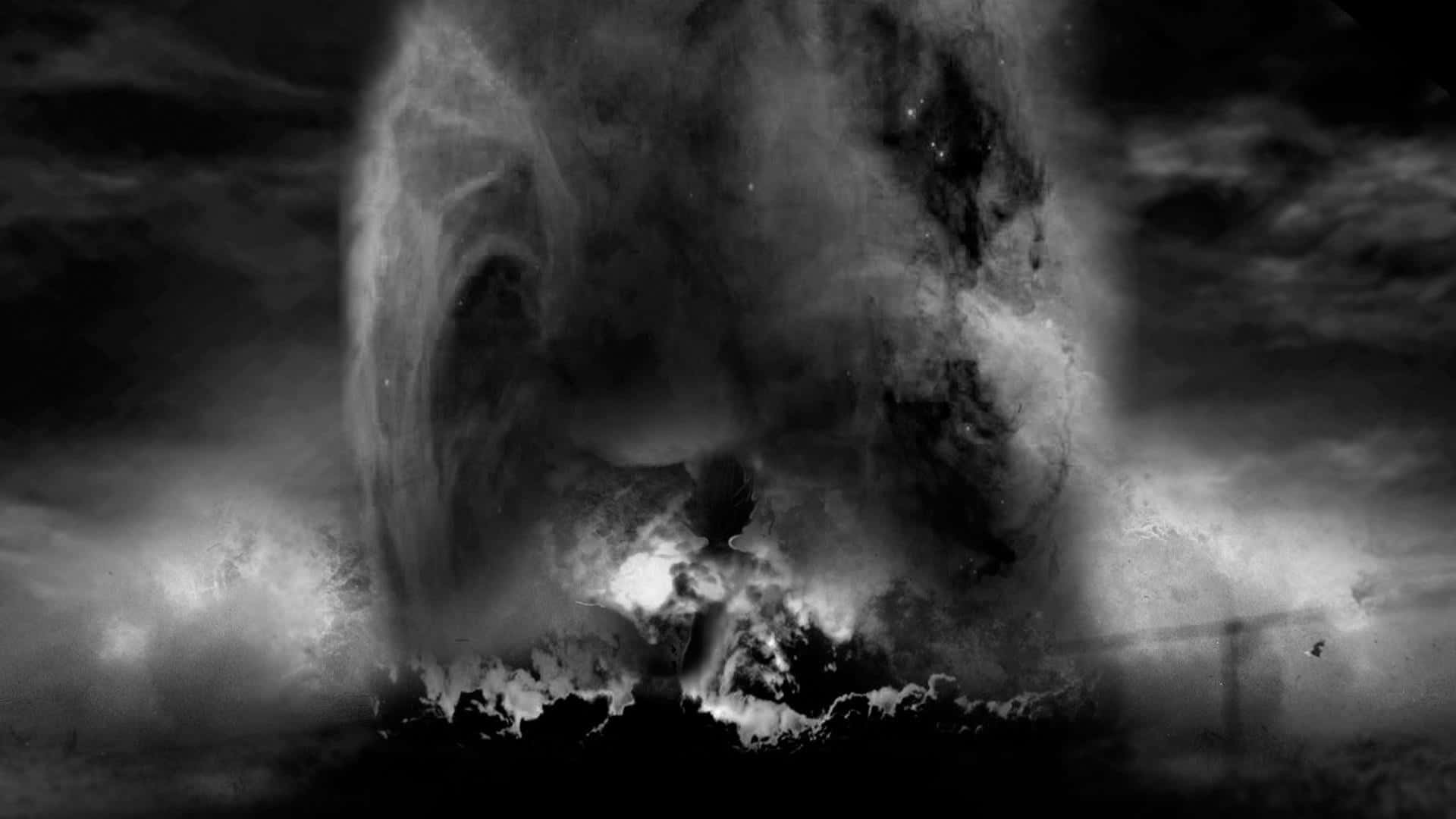 Vegeta, black and white, storm cloud, Full HD Desktop Wallpaper