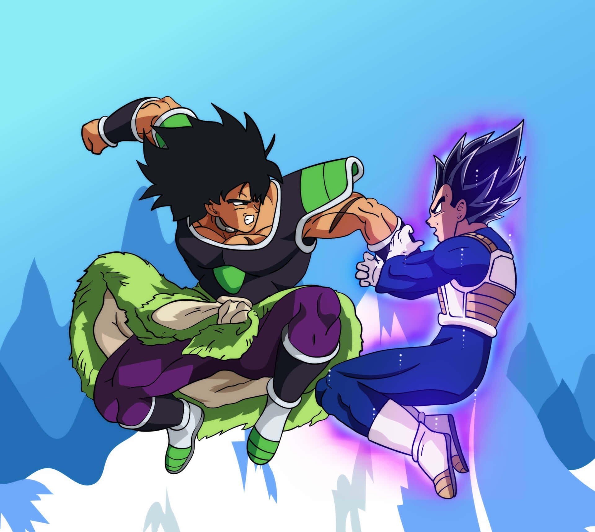 Broly, Vegeta, anime, Full HD Desktop Wallpaper