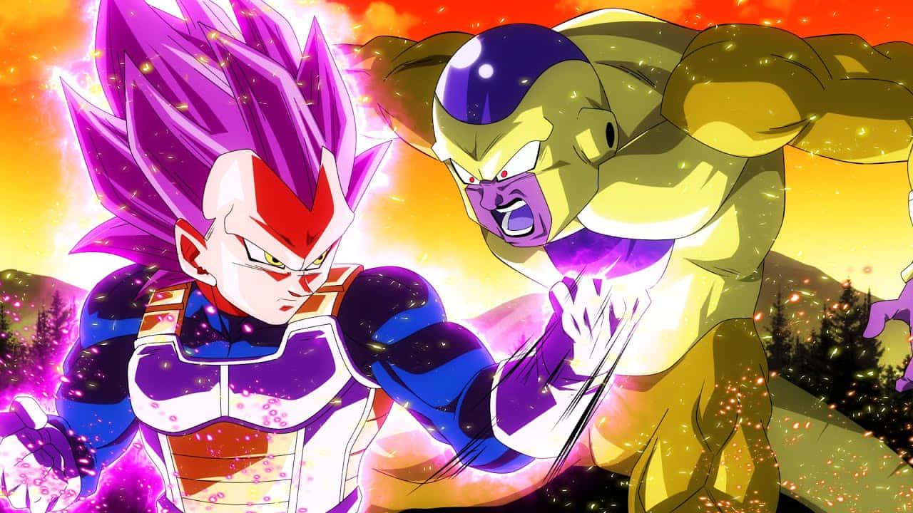 Vegeta, Frieza, fiery burst of energy, HD Desktop Wallpaper