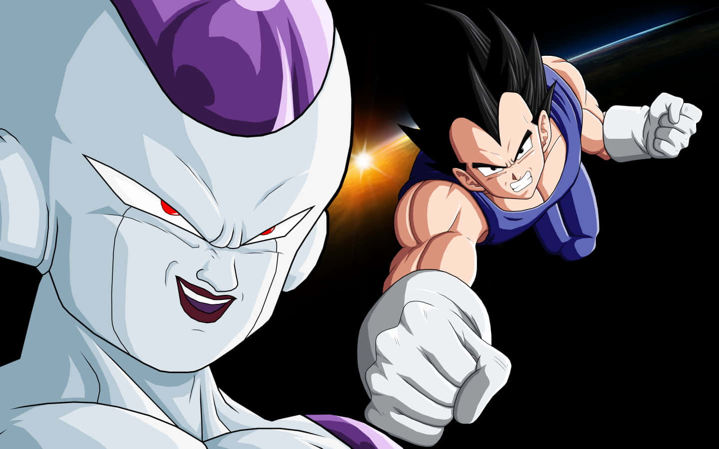 Vegeta, Frieza, cosmic battle, HD Desktop Wallpaper