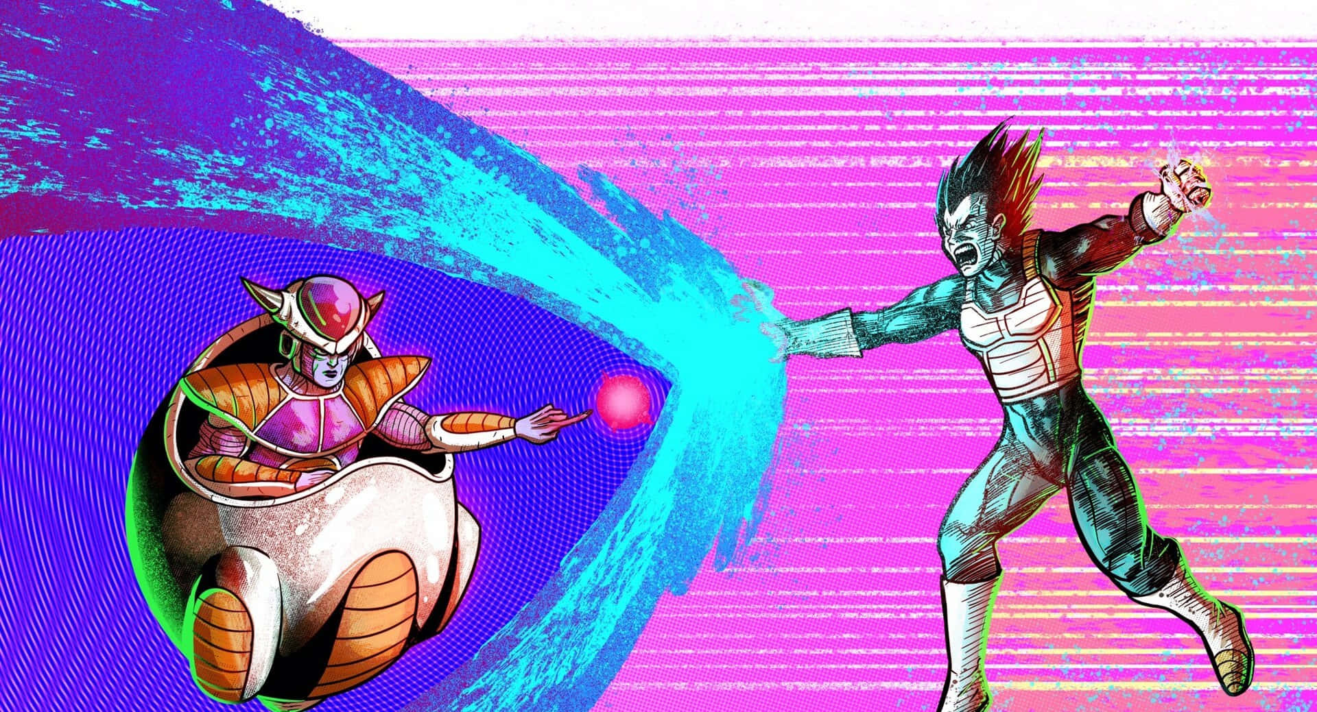 Vegeta, Frieza, glowing energy beams, Full HD Desktop Wallpaper