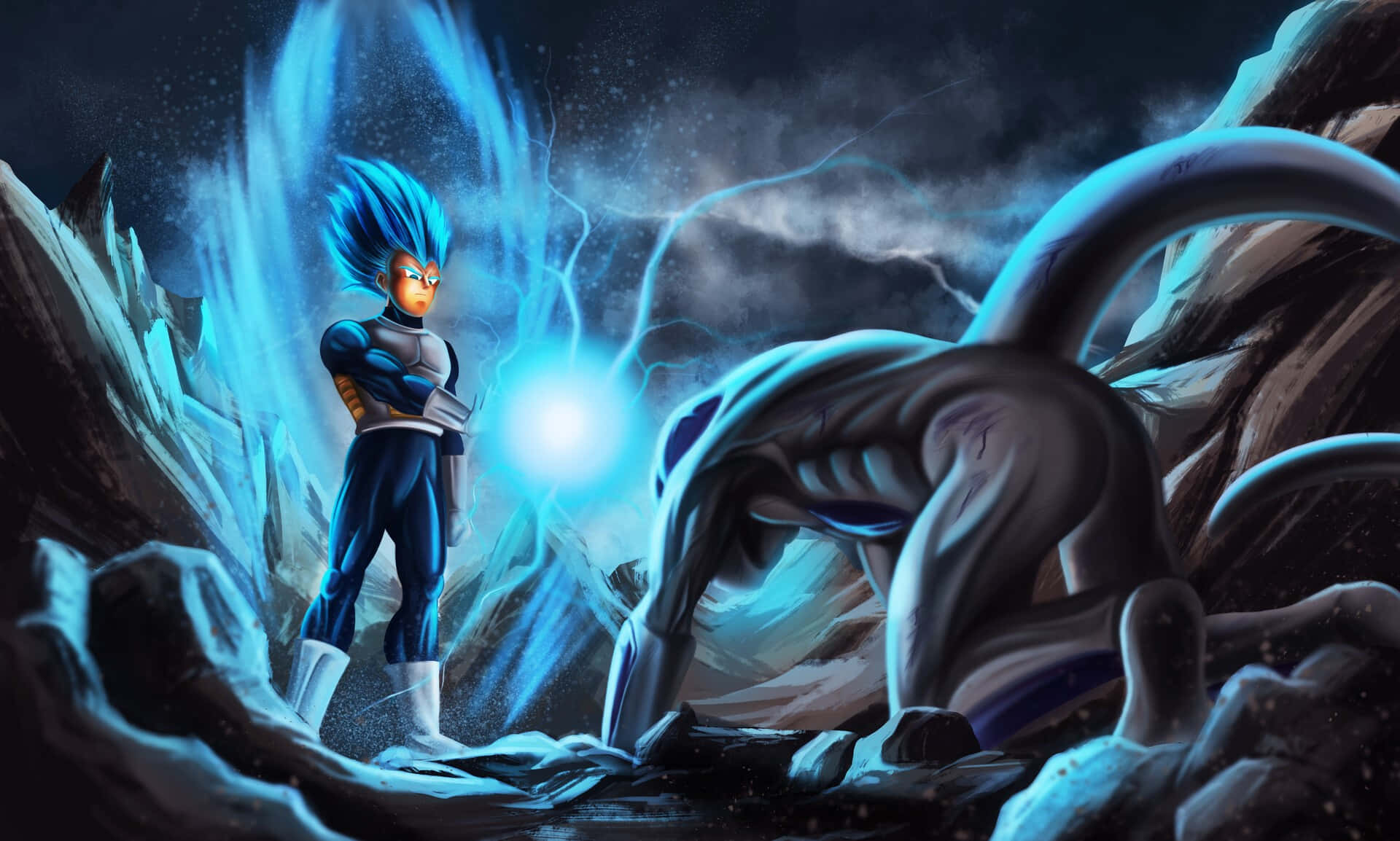 Vegeta, Frieza, rocky canyon, Full HD Desktop Wallpaper