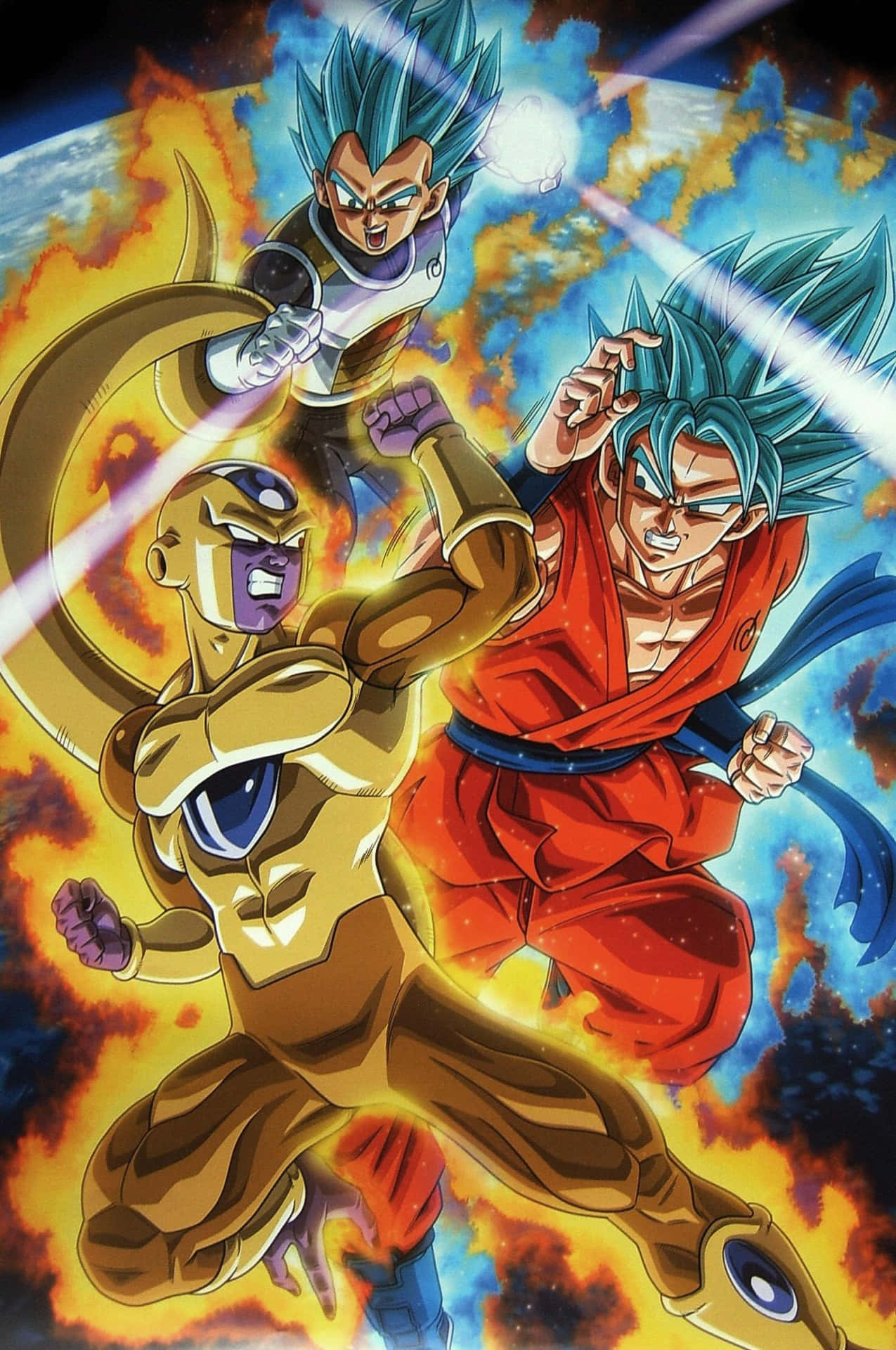 Vegeta, Frieza, cosmic sky, Full HD Phone Wallpaper