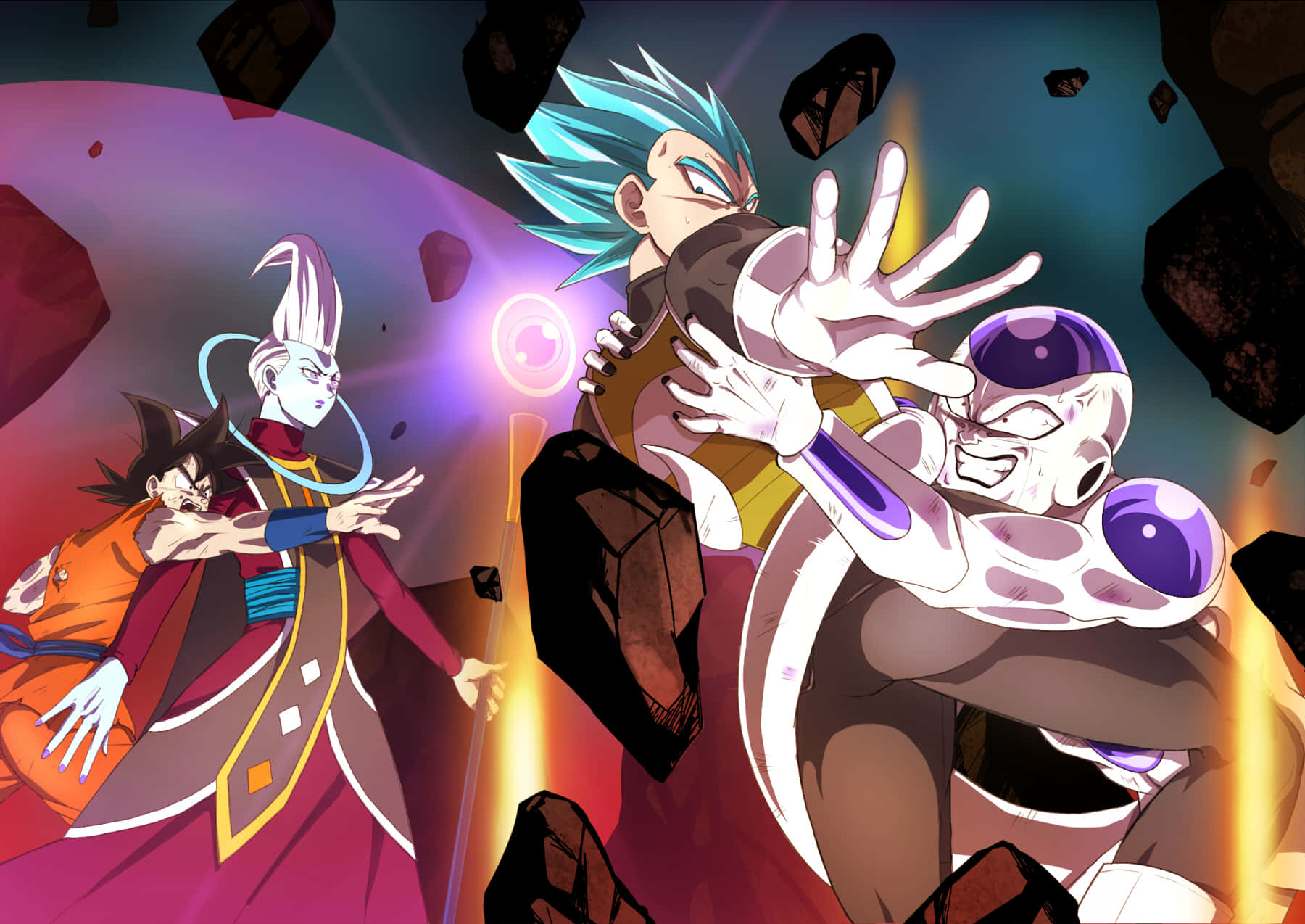 Vegeta, Frieza, cosmic battle, HD Desktop Wallpaper