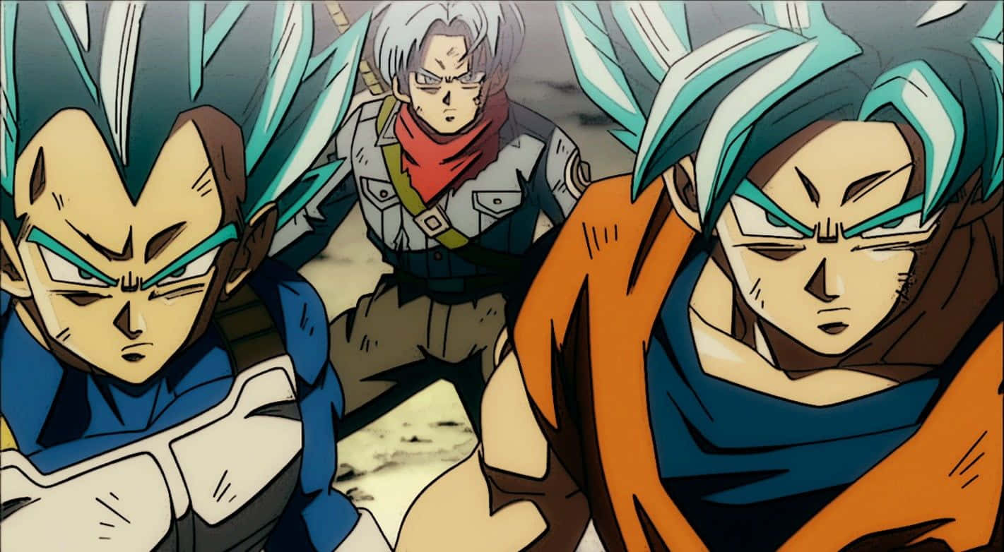 Vegeta, Trunks, spiky blue hair, HD Desktop Wallpaper