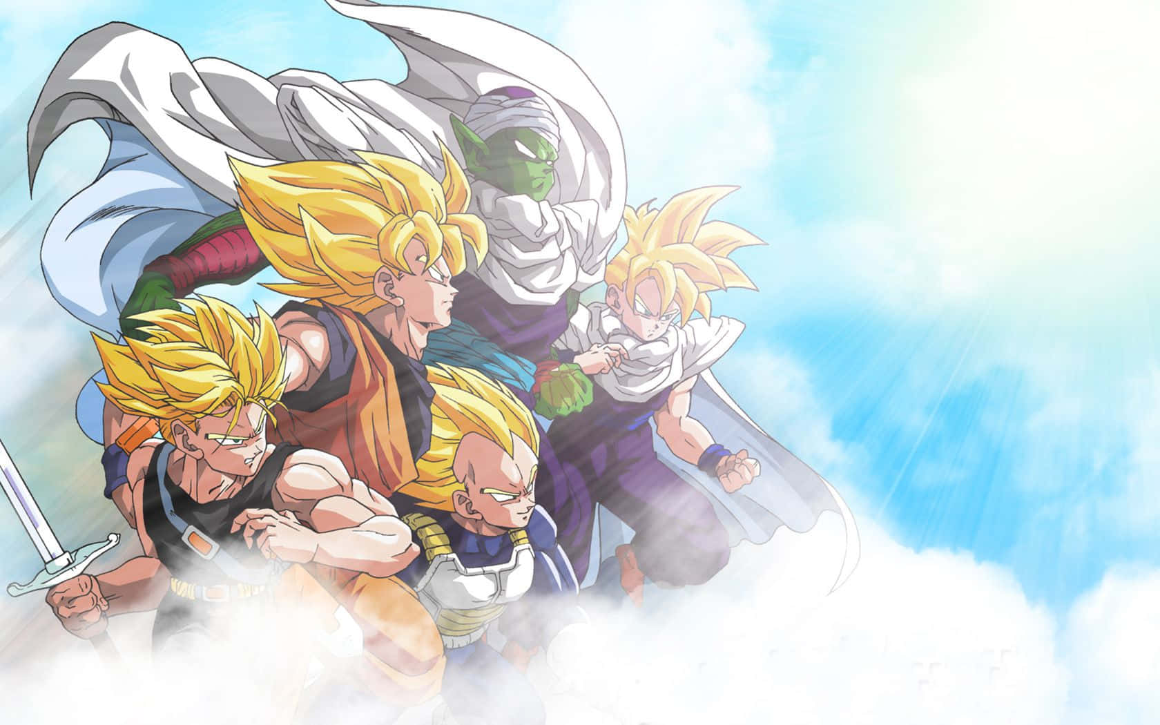 Vegeta, Trunks, spiky hair, HD Desktop Wallpaper