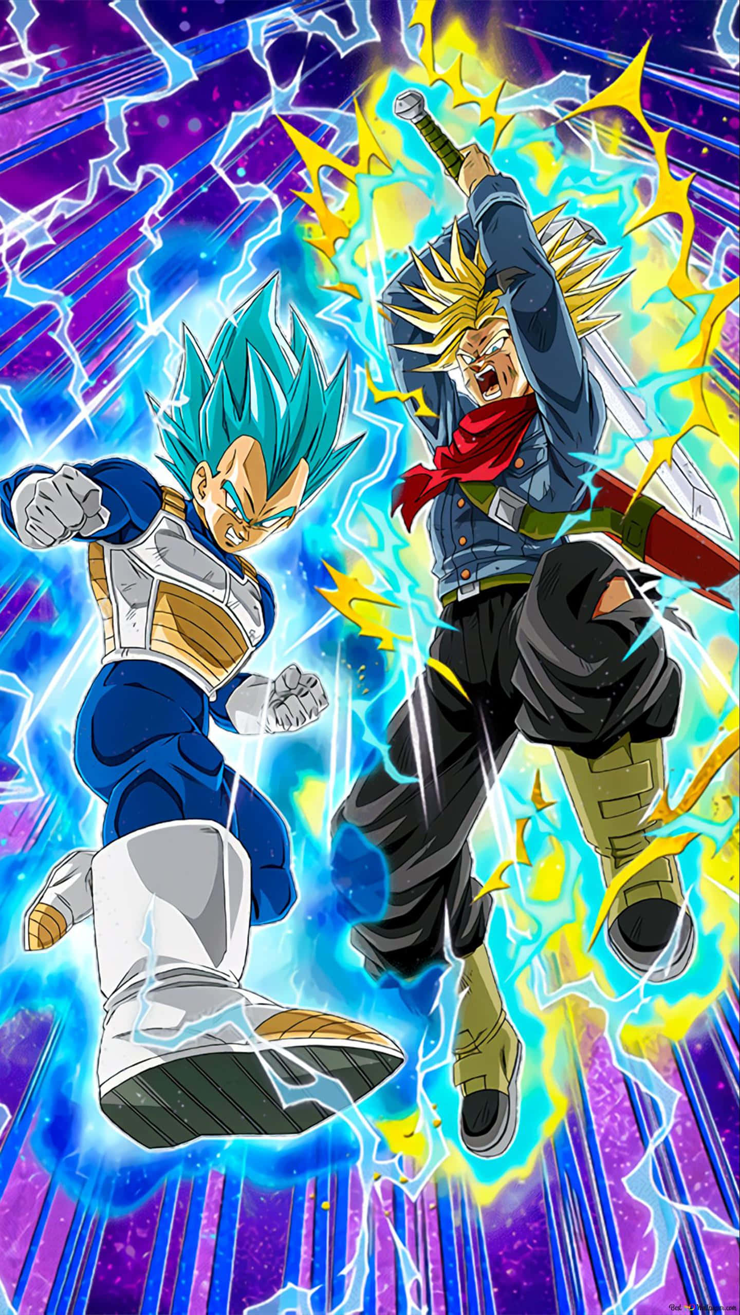 Vegeta, Trunks, anime warriors, 2K Phone Wallpaper