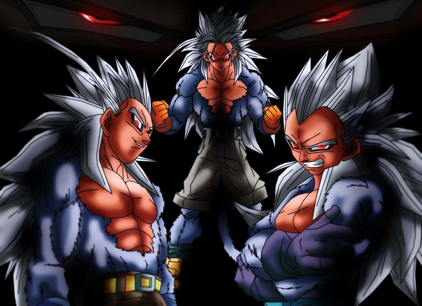 Vegeta, Trunks, dark arena, HD Desktop Wallpaper