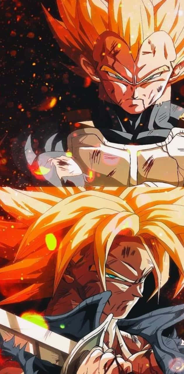 Vegeta, Trunks, spiky orange hair, HD Phone Wallpaper