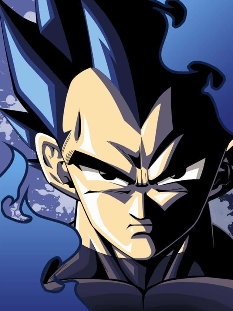 Vegeta, spiky blue hair, intense eyes, SD Phone Wallpaper
