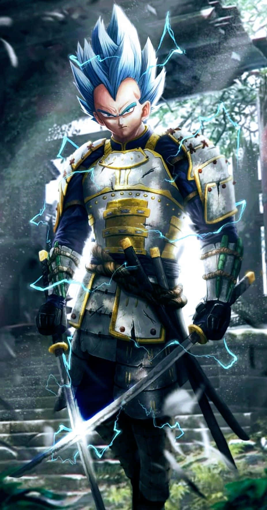 Vegeta, blue-haired warrior, ornate armor, HD Phone Wallpaper