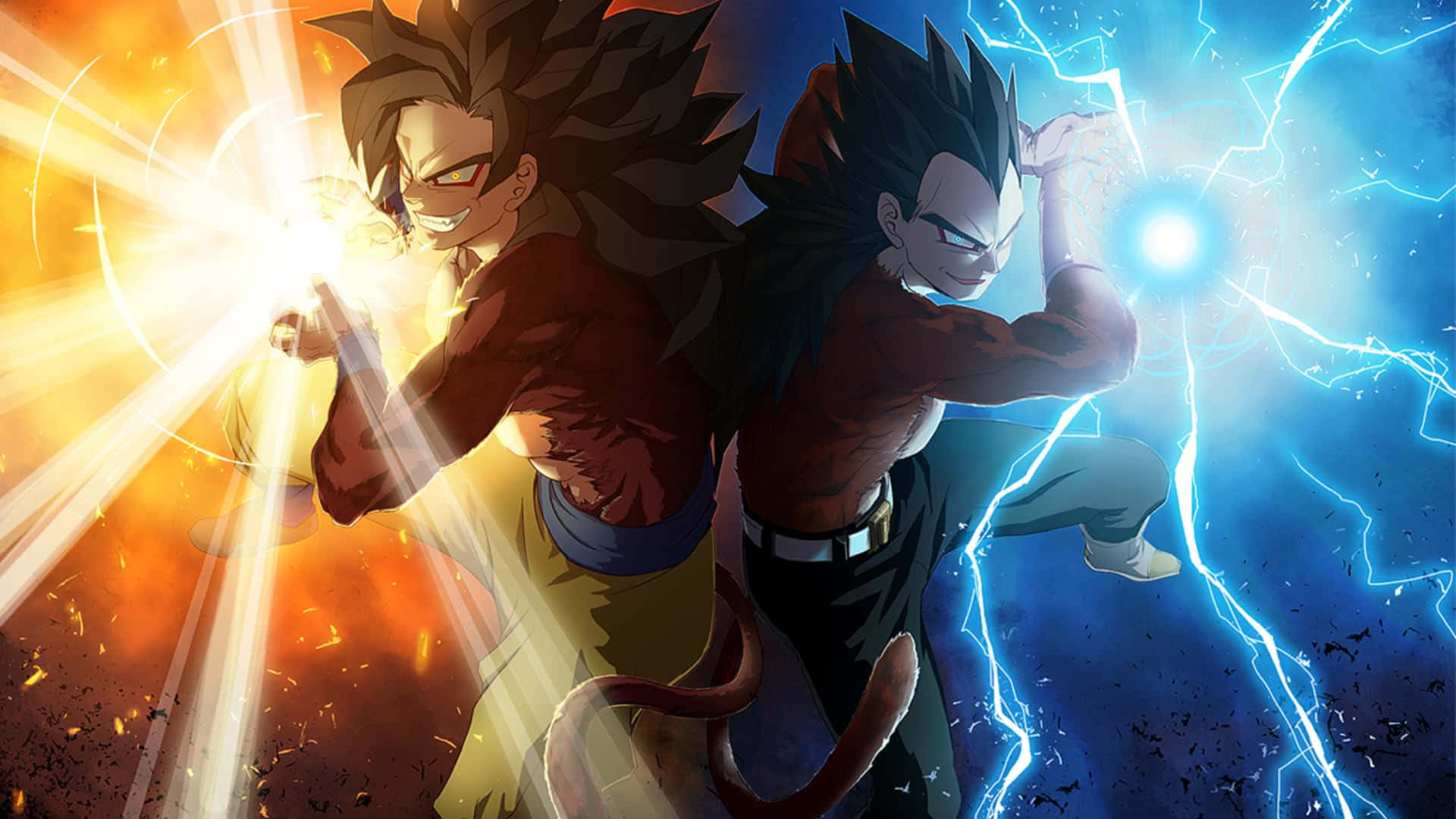 Vegeta, anime warriors, fiery orange, Full HD Desktop Wallpaper