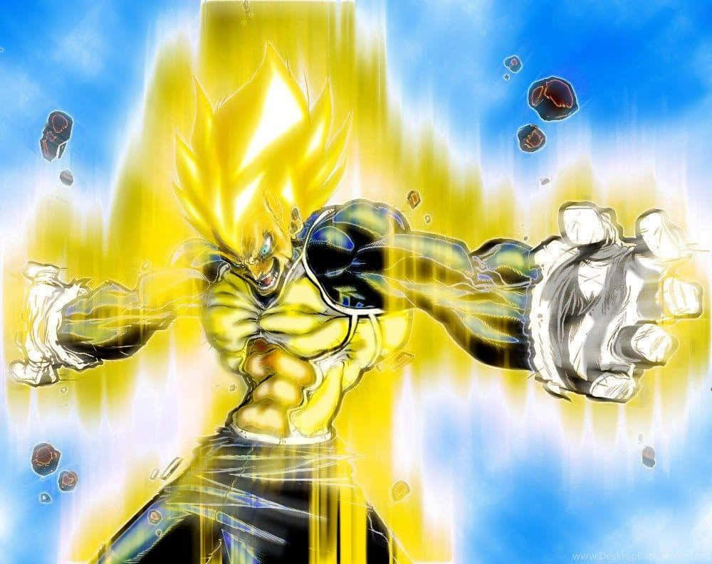 Vegeta, Final Flash, golden-haired, SD Desktop Wallpaper