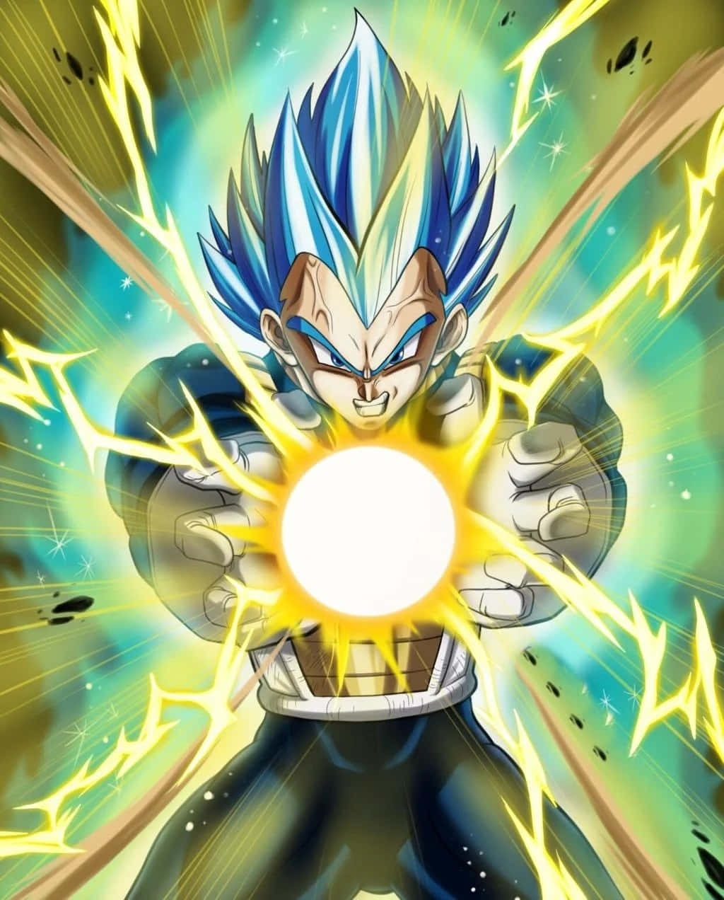 Vegeta, Final Flash, blue-haired, SD Phone Wallpaper