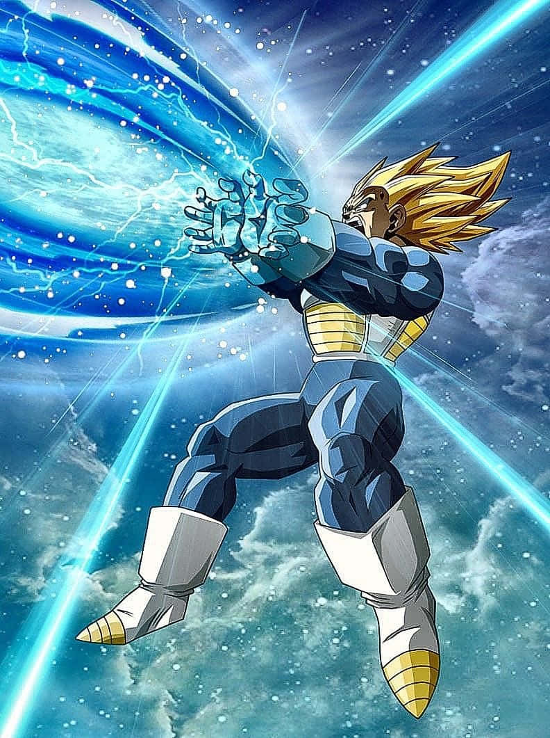 Vegeta, Final Flash, golden hair, SD Phone Wallpaper