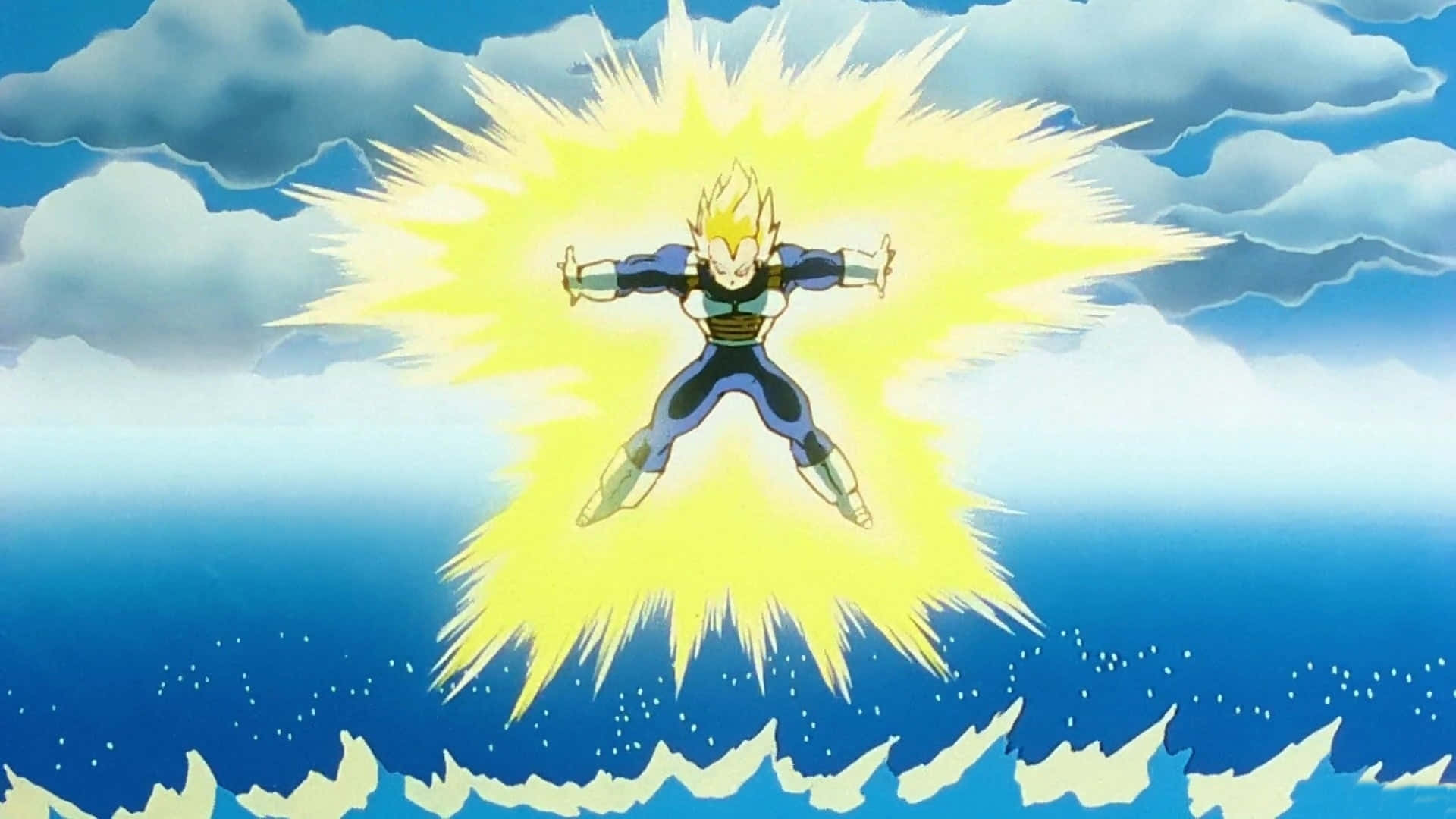 Vegeta, Final Flash, spiky-haired anime warrior, Full HD Desktop Wallpaper