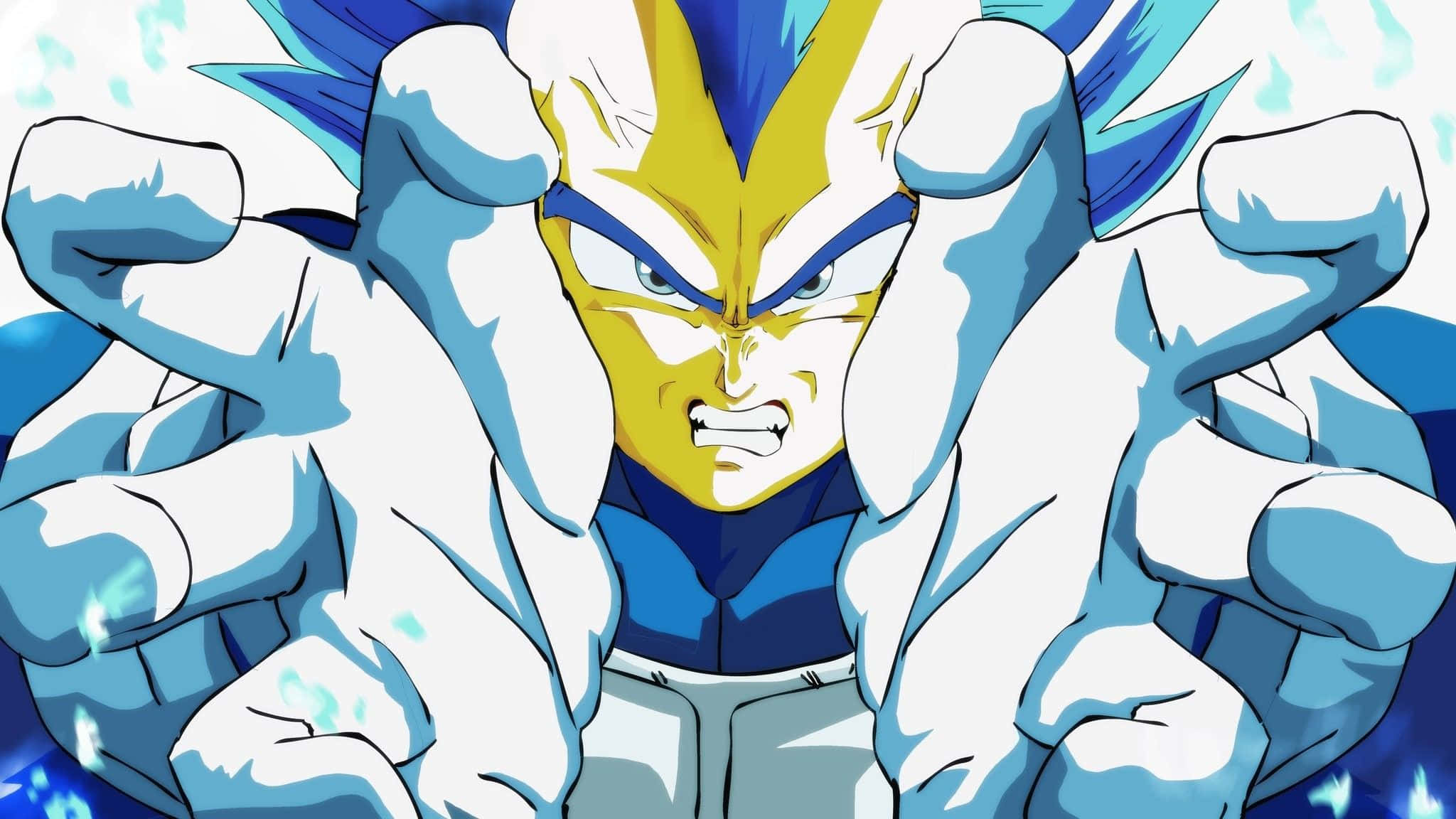 Vegeta, Final Flash, blue spiky hair, Full HD Desktop Wallpaper