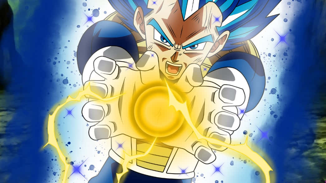 Vegeta, Final Flash, glowing yellow energy sphere, SD Desktop Wallpaper