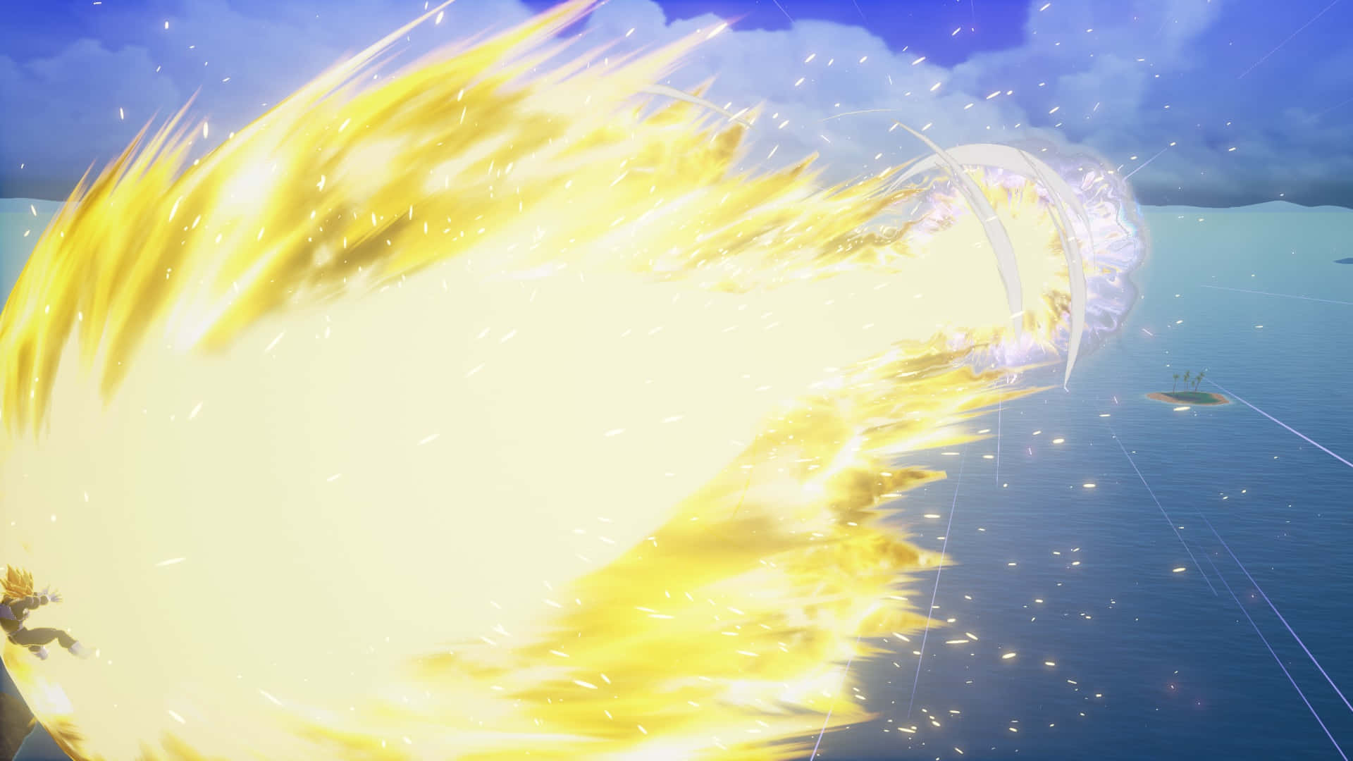 Vegeta, Final Flash, golden energy blast, Full HD Desktop Wallpaper