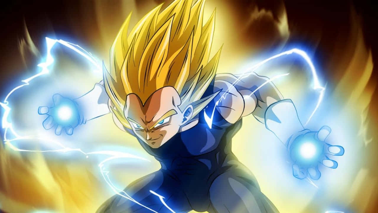 Vegeta, Super Saiyan 2, blue energy blasts, HD Desktop Wallpaper