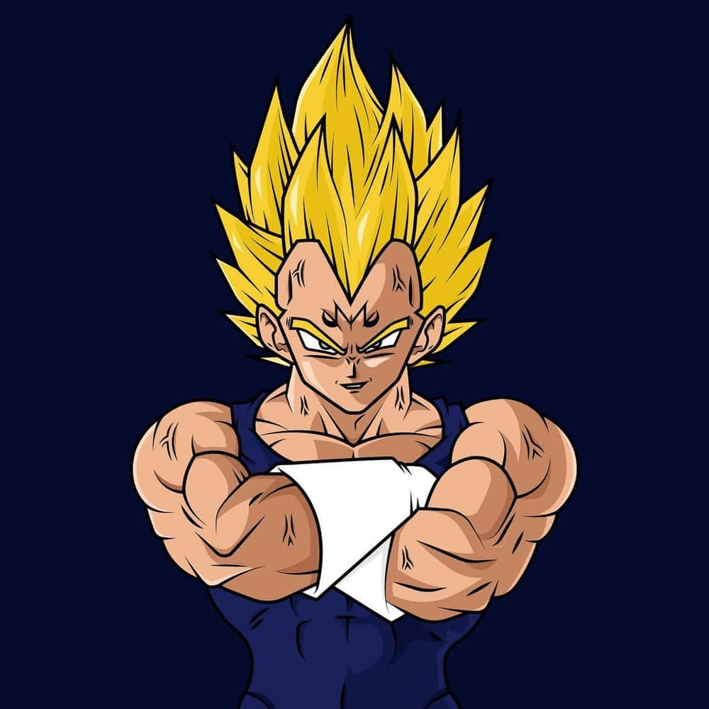 Vegeta Super Saiyan 2, spiky yellow hair, intense eyes, SD Desktop Wallpaper