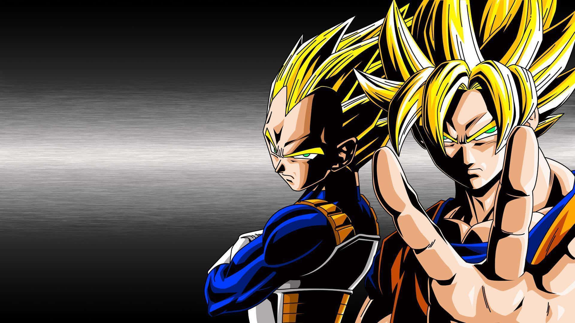 Vegeta Super Saiyan 2, spiky golden hair, dark gradient background, Full HD Desktop Wallpaper