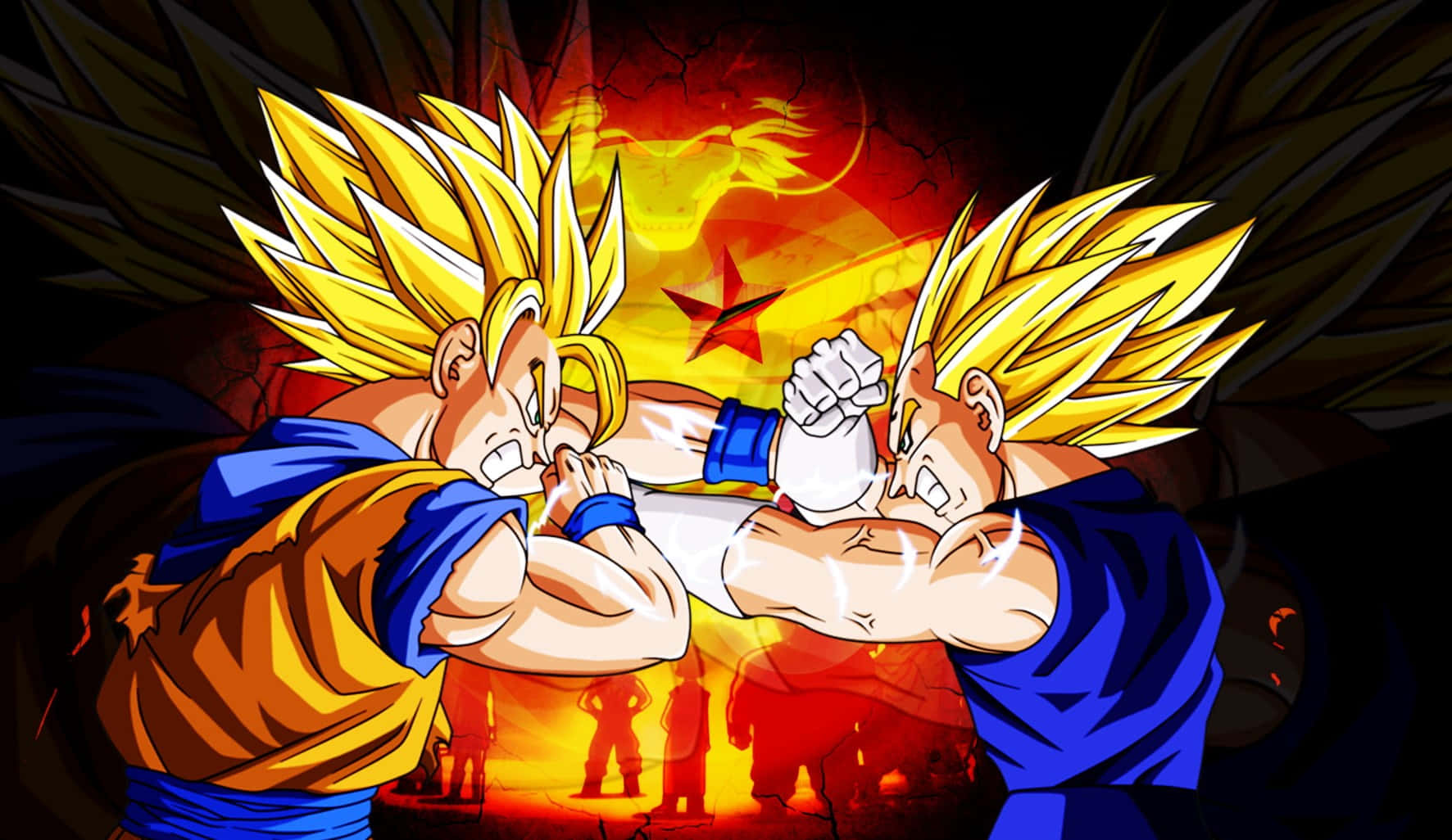 Vegeta Super Saiyan 2, Super Saiyan, glowing energy, HD Desktop Wallpaper