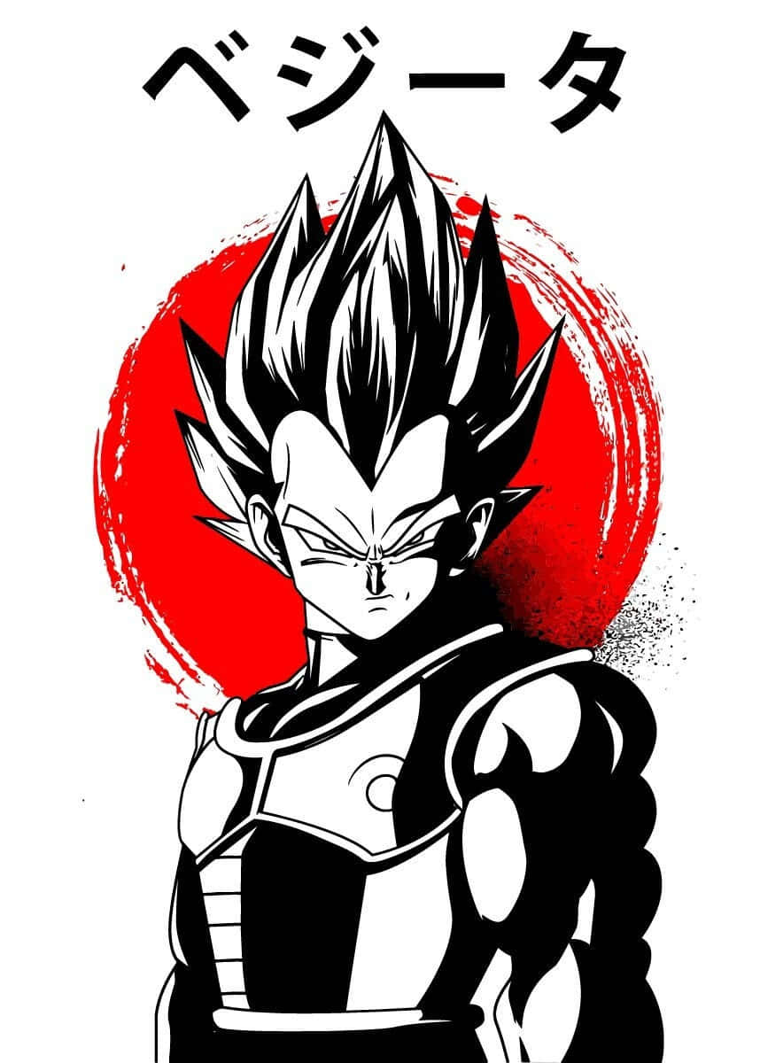 Vegeta, Super Saiyan 2, black and white, SD Phone Wallpaper