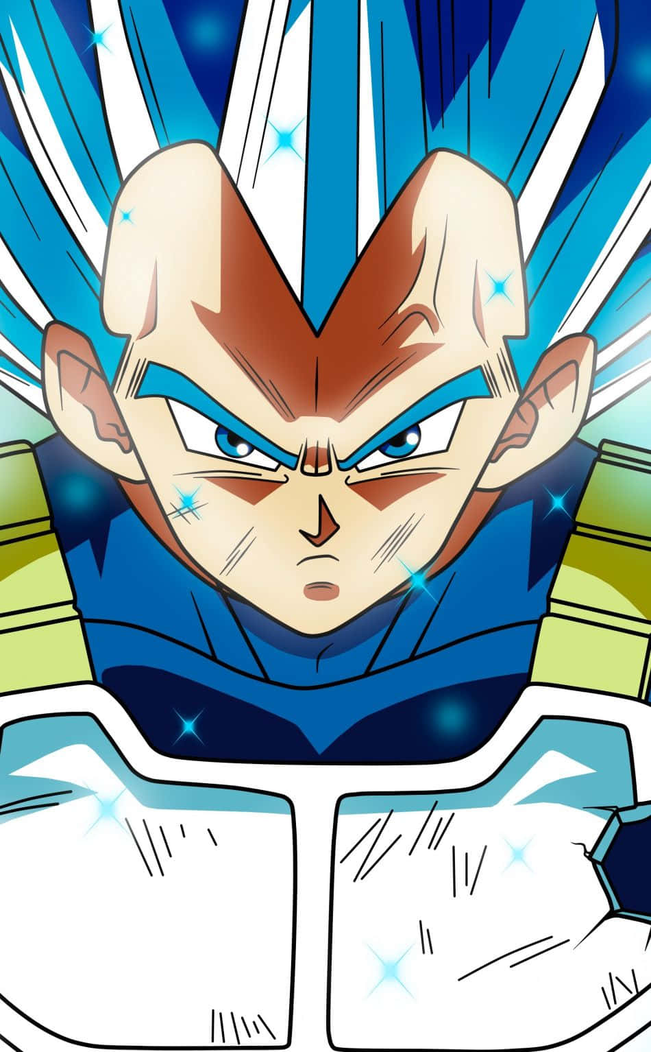 Vegeta Super Saiyan, spiky blue hair, glowing eyes, HD Phone Wallpaper