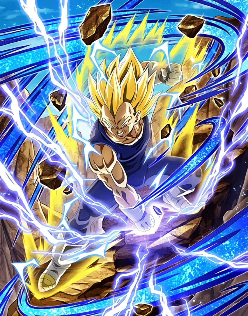 Vegeta, Super Saiyan 2, spiky golden hair, SD Phone Wallpaper