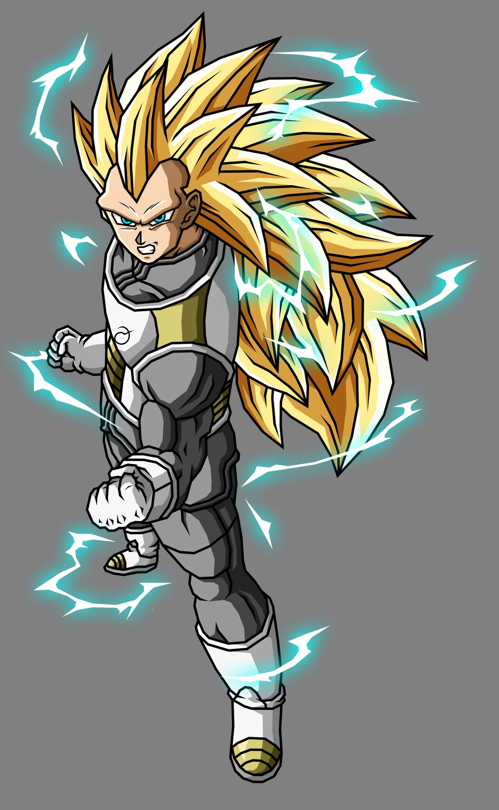 Vegeta, Super Saiyan 3, spiky golden hair, 2K Phone Wallpaper