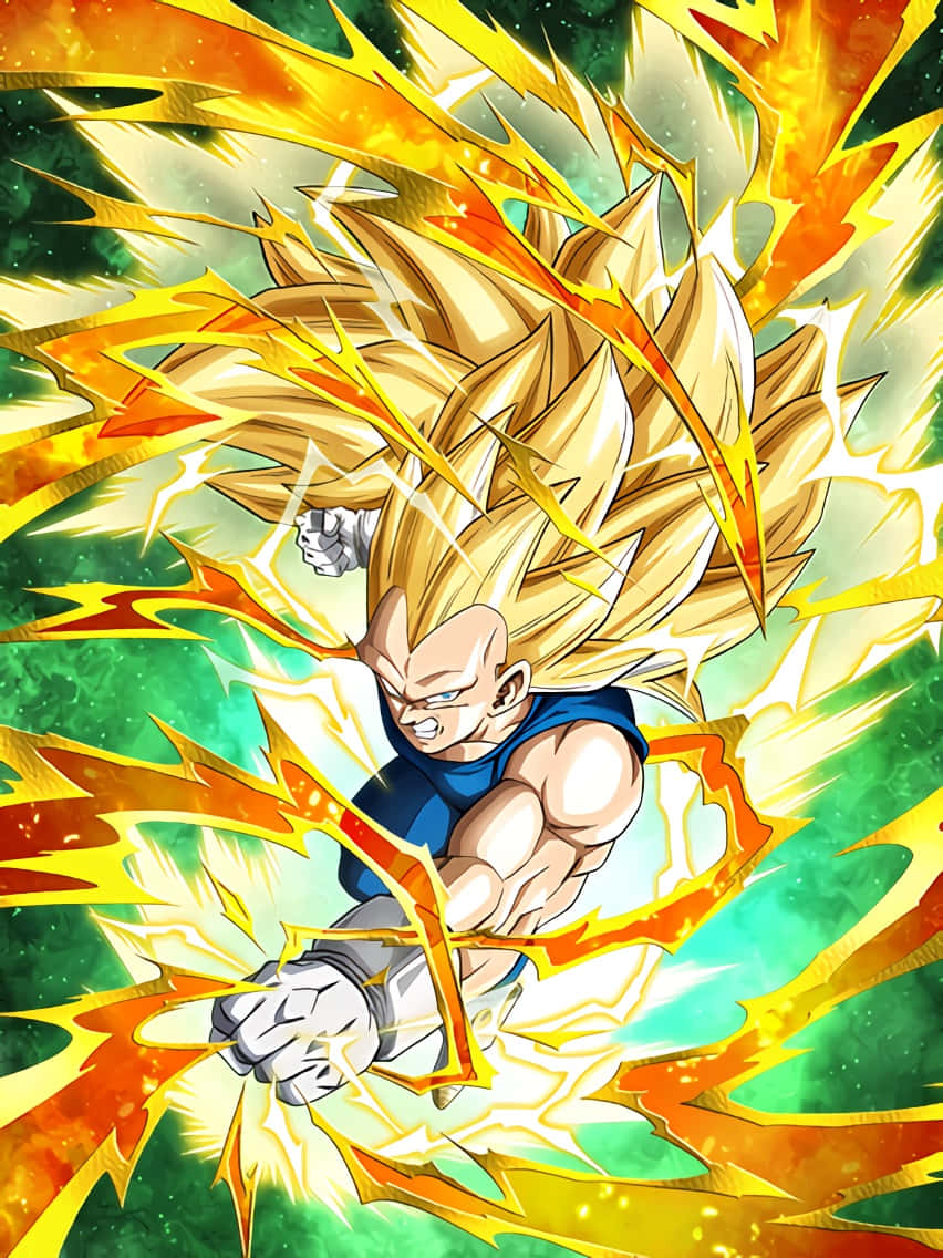 Vegeta, Super Saiyan 3, spiky golden hair, SD Phone Wallpaper
