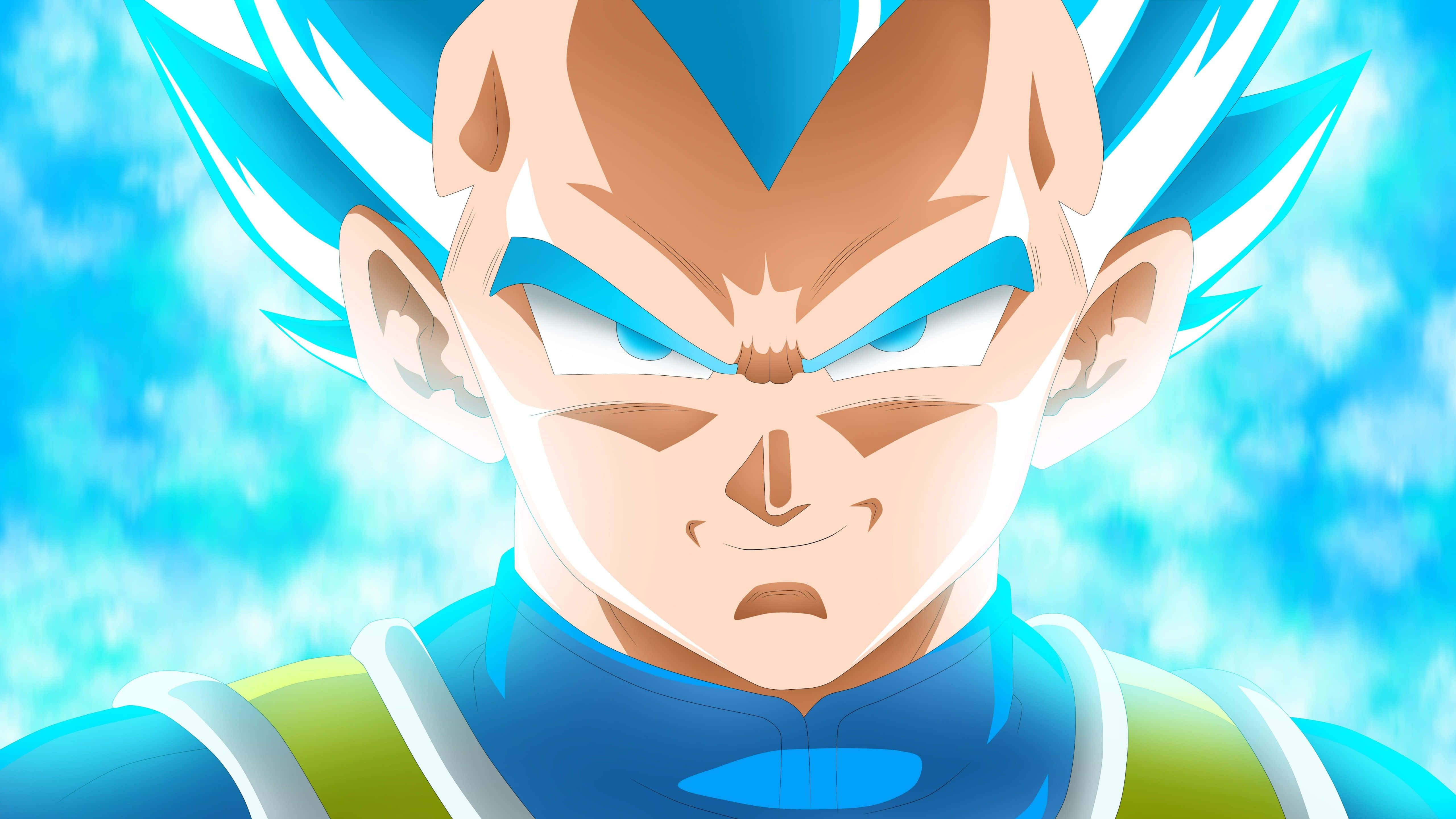 Vegeta, Super Saiyan, blue-haired anime warrior, 5K Desktop Wallpaper