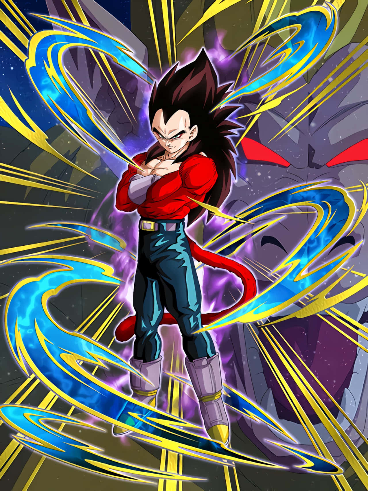 Vegeta Super Saiyan 4, spiky hair, red outfit, HD Phone Wallpaper
