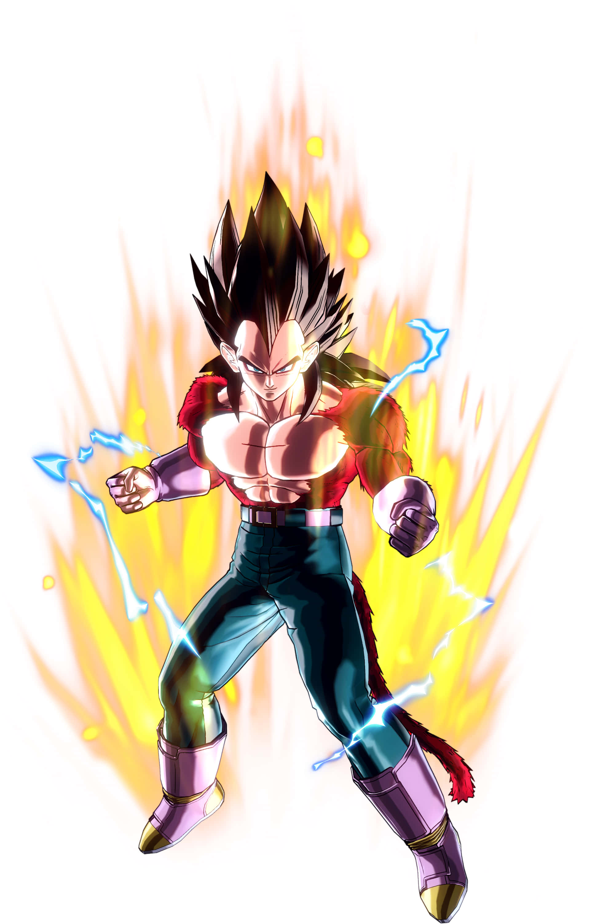 Vegeta Super Saiyan 4, muscular anime warrior, spiky hair, 2K Phone Wallpaper
