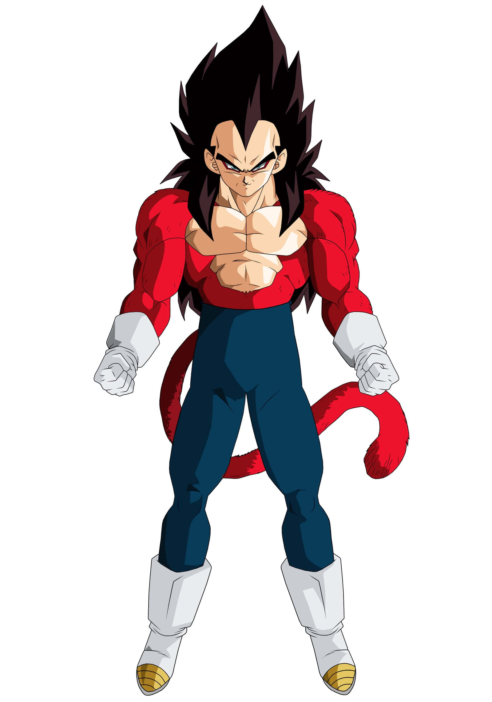 Vegeta Super Saiyan 4, spiky black hair, red tail, Full HD Phone Wallpaper