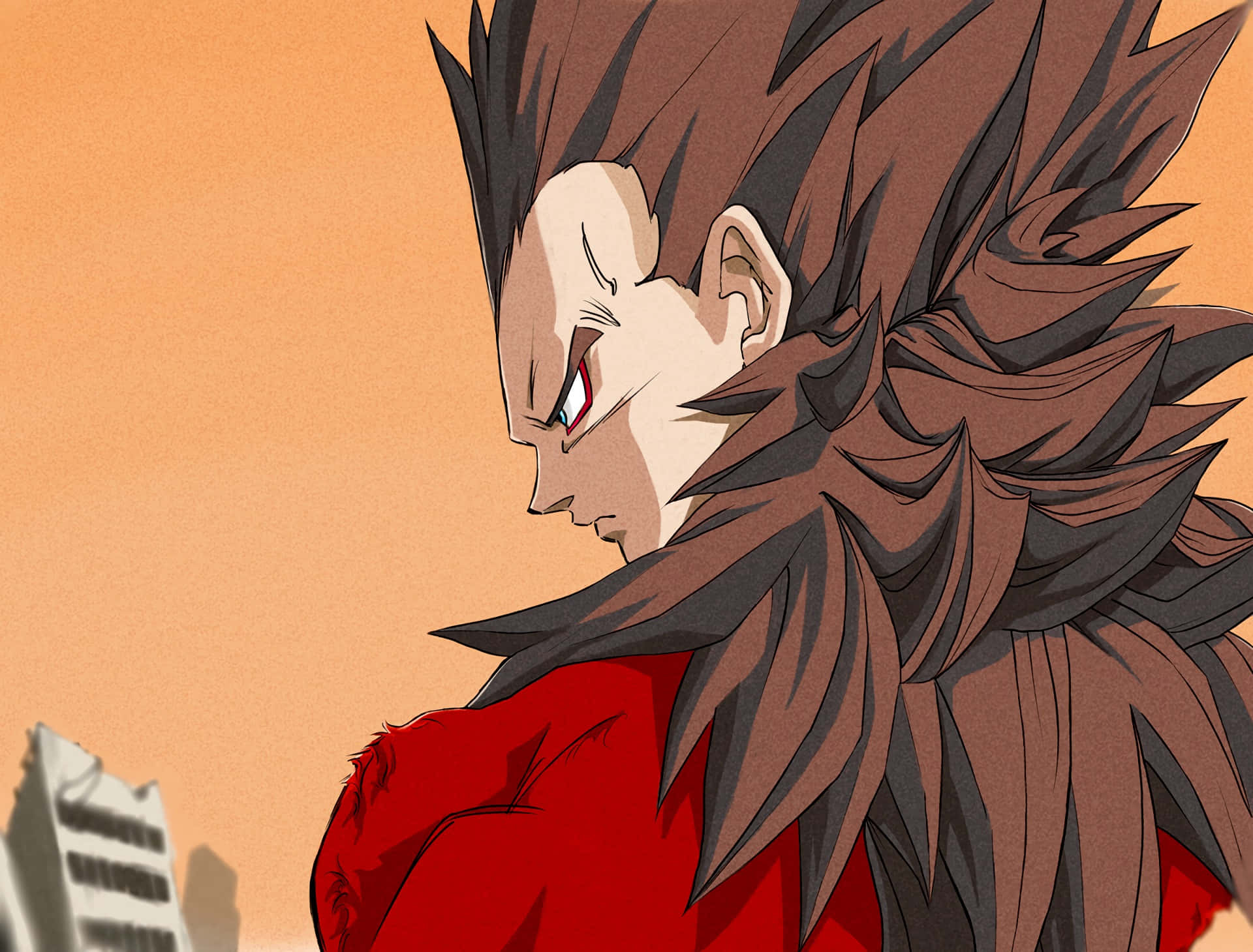 Vegeta Super Saiyan 4, spiky brown hair, red eyes, Full HD Desktop Wallpaper