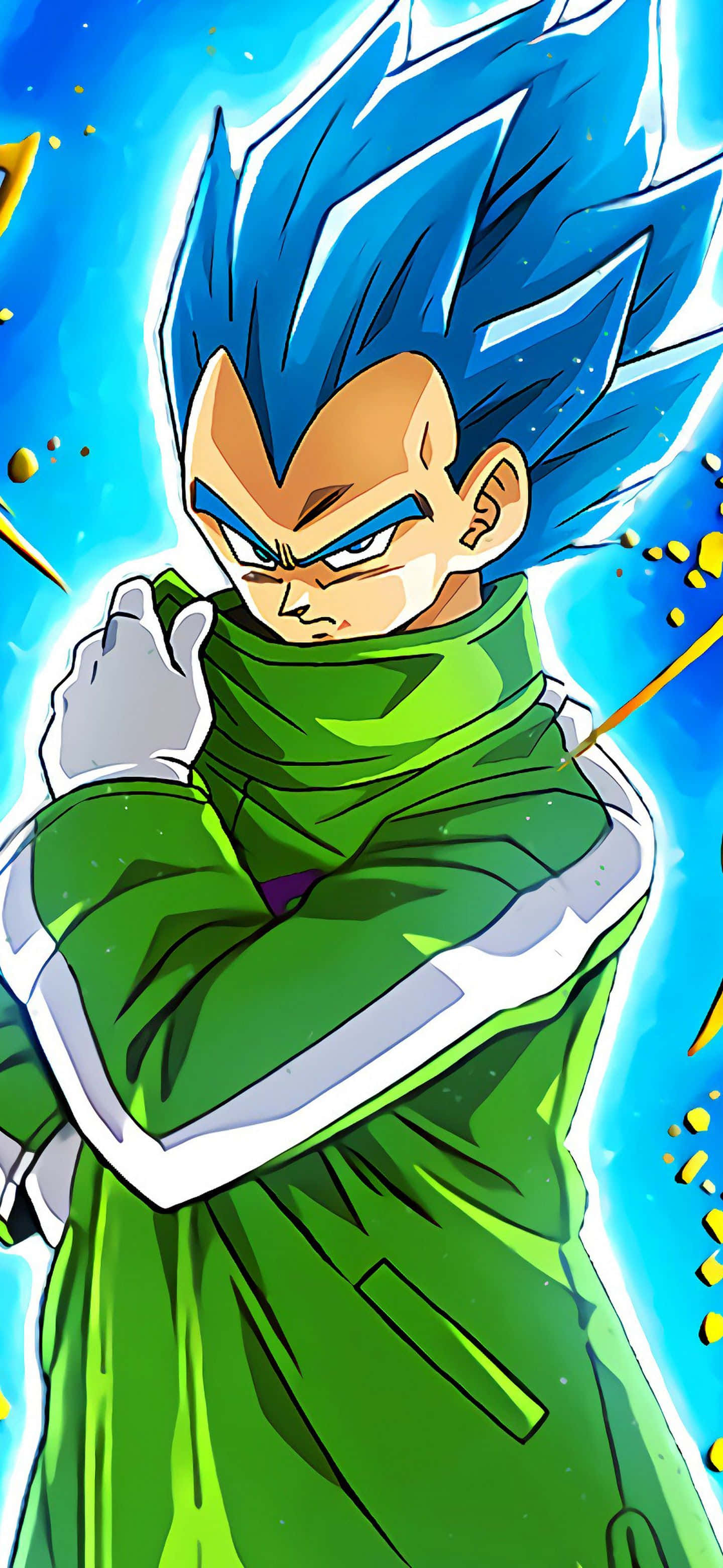 Vegeta, Super Saiyan Blue, spiky blue hair, 2K Phone Wallpaper