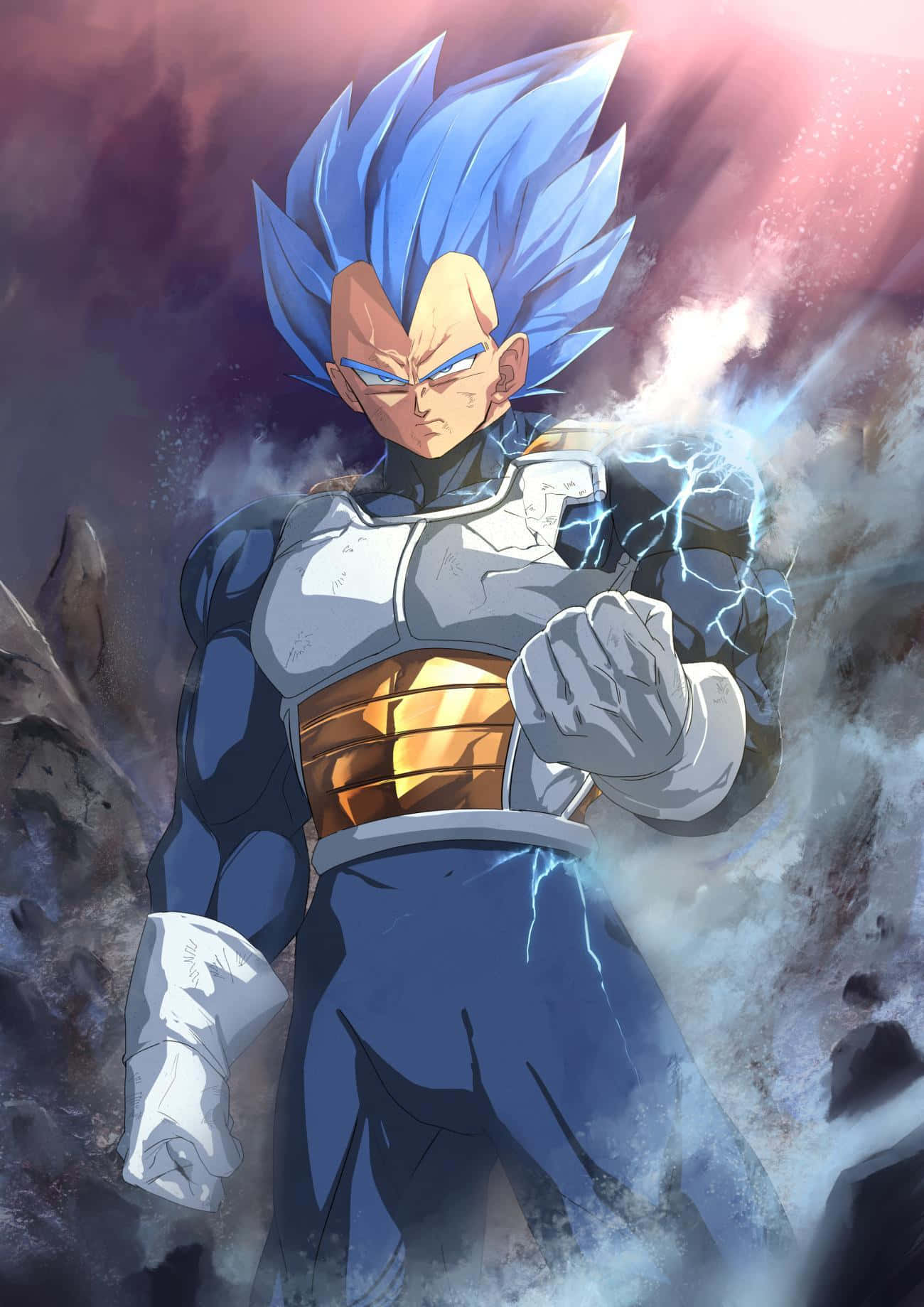 Vegeta, Super Saiyan Blue, blue-haired, HD Phone Wallpaper