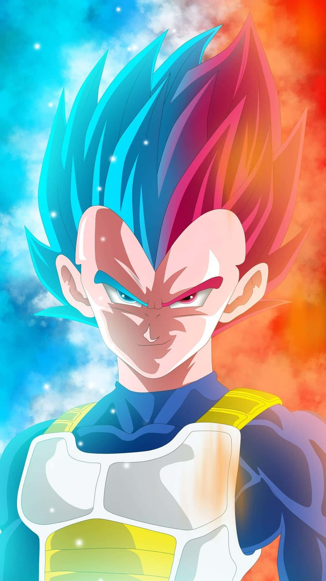Vegeta, Super Saiyan Blue, blue and red hair, Full HD Phone Wallpaper
