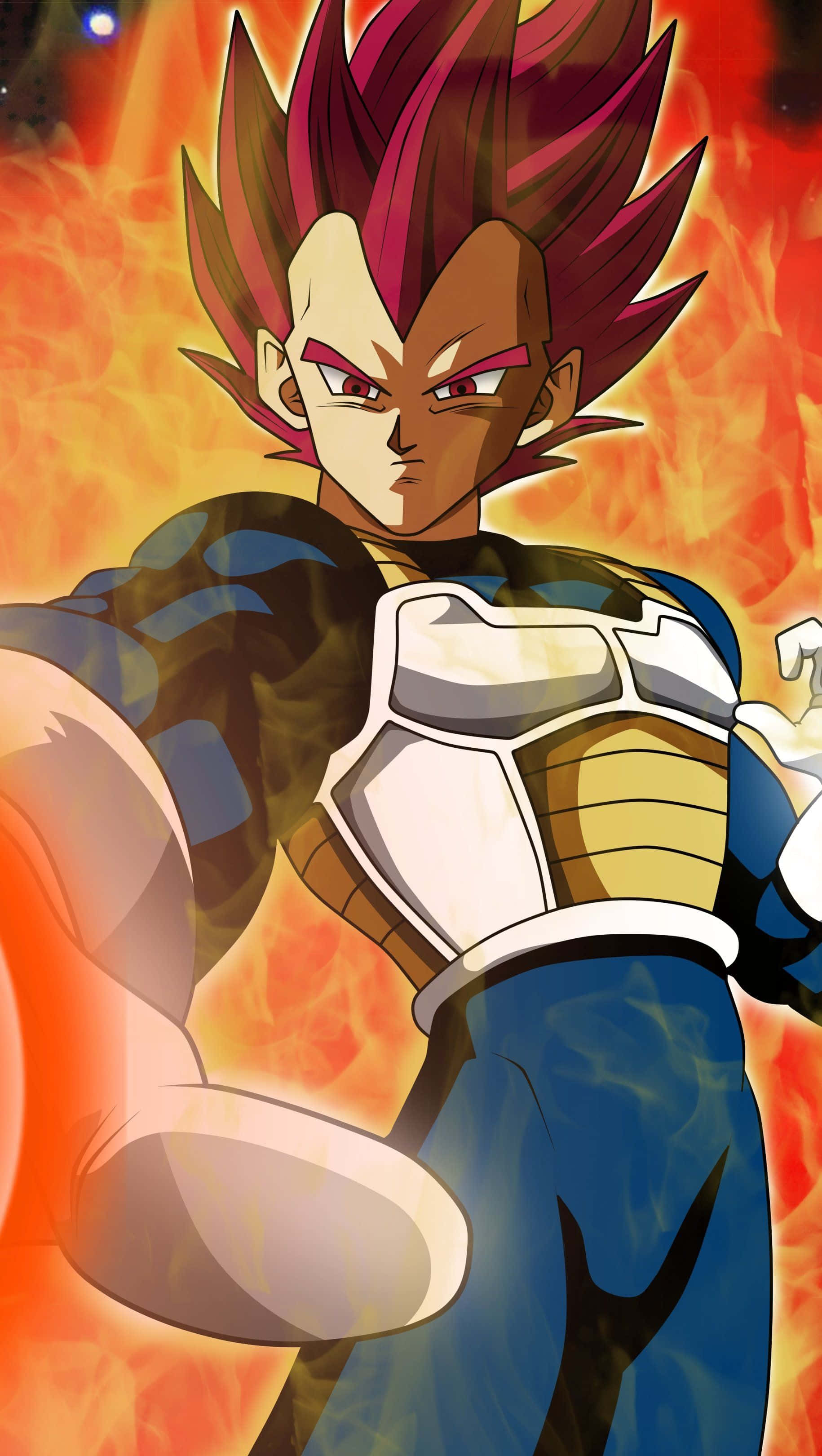Vegeta, Super Saiyan God, magenta hair, 2K Phone Wallpaper