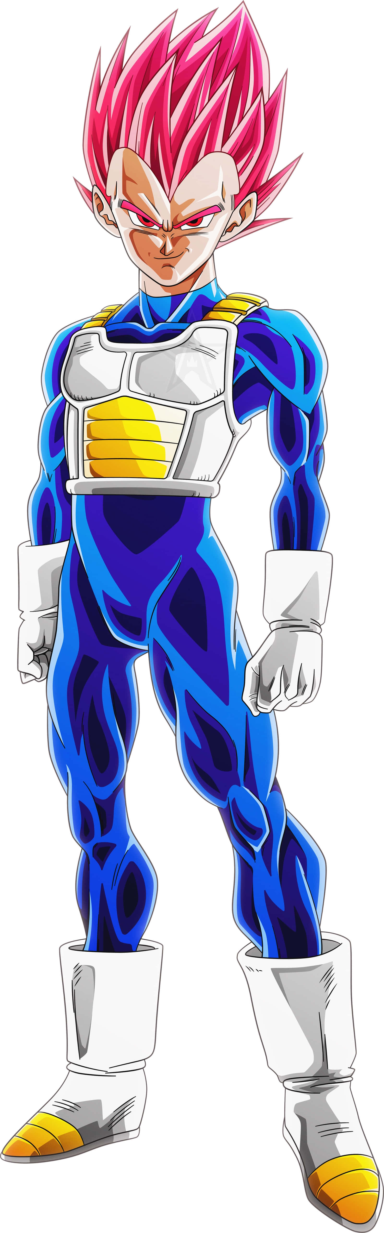 Vegeta Super Saiyan God, spiky pink hair, blue armor, 5K Phone Wallpaper