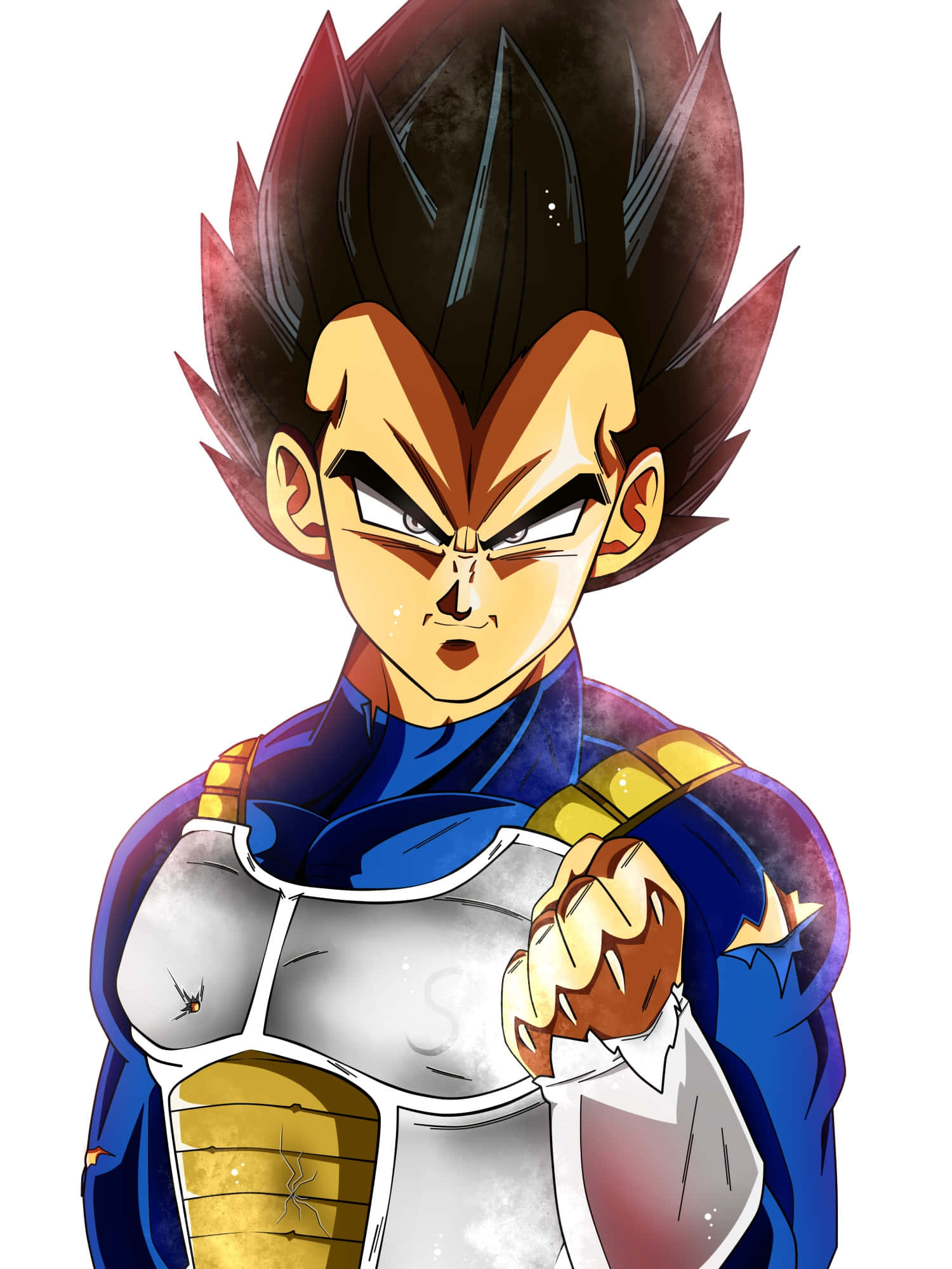 Vegeta Ultra Instinct, spiky dark hair, glowing eyes, Full HD Phone Wallpaper