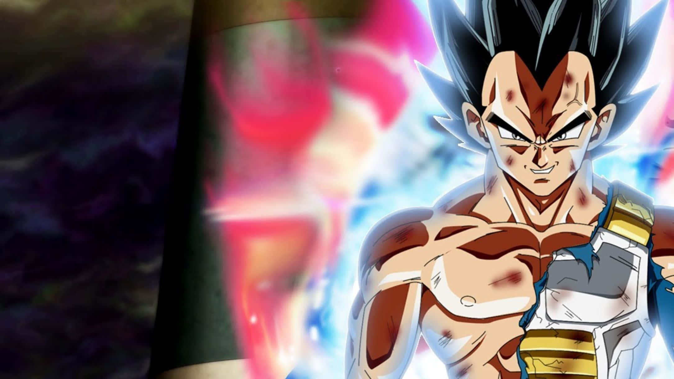 Vegeta Ultra Instinct, spiky black hair, battle scars, Full HD Desktop Wallpaper