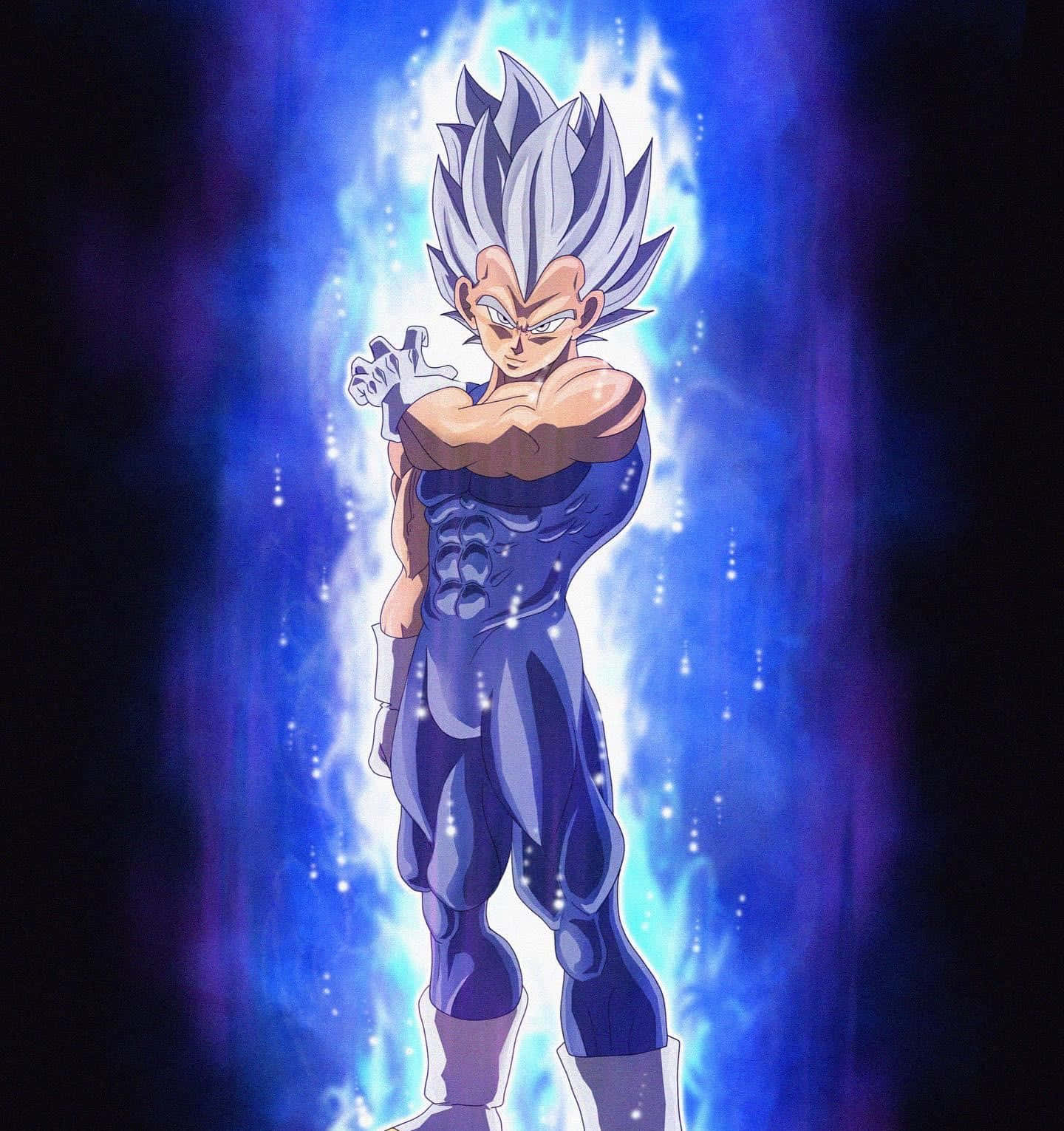 Vegeta Ultra Instinct, spiky silver hair, glowing blue energy, HD Phone Wallpaper